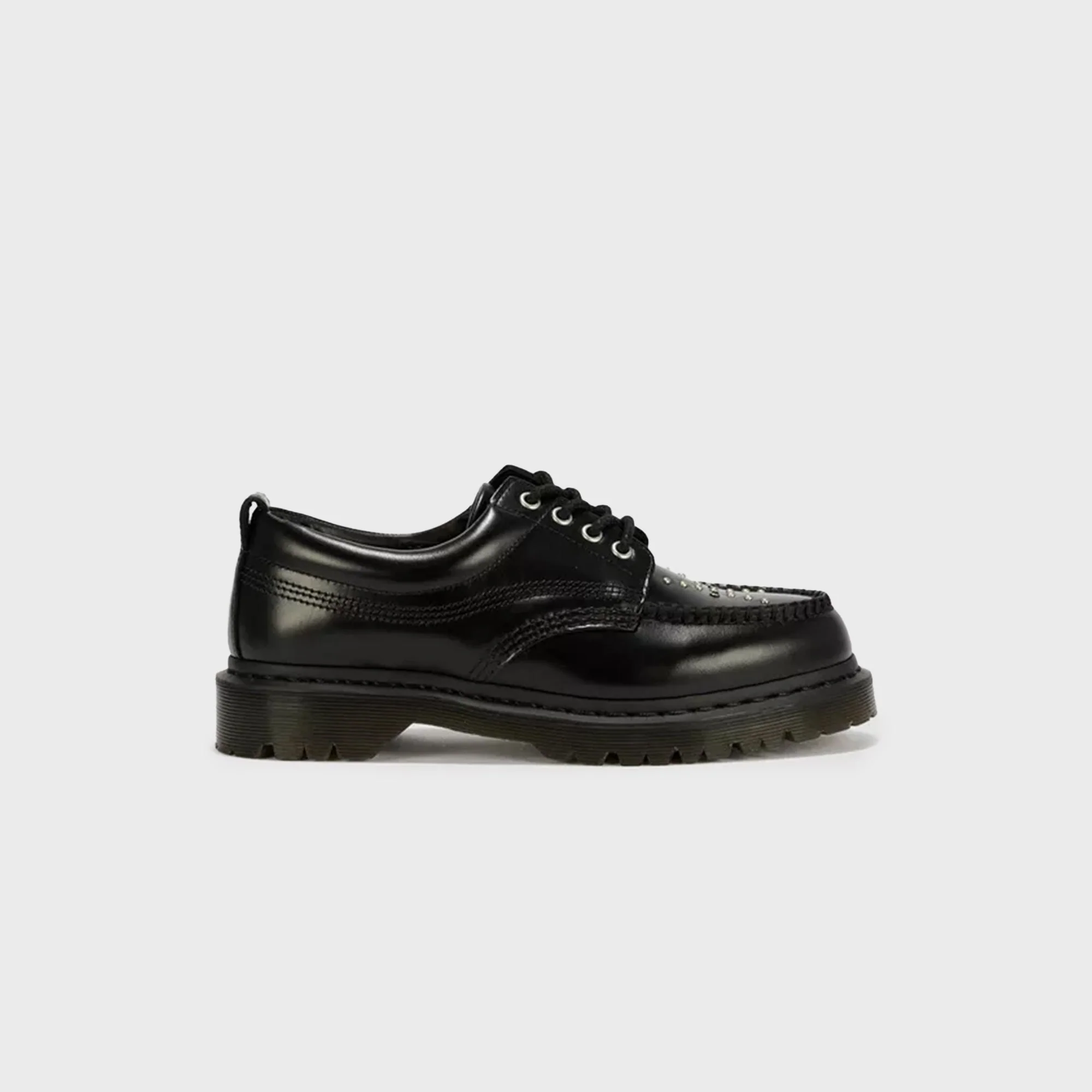 Dr. Martens Lowell Studded Analine Leather Moc Toe - Black Analine