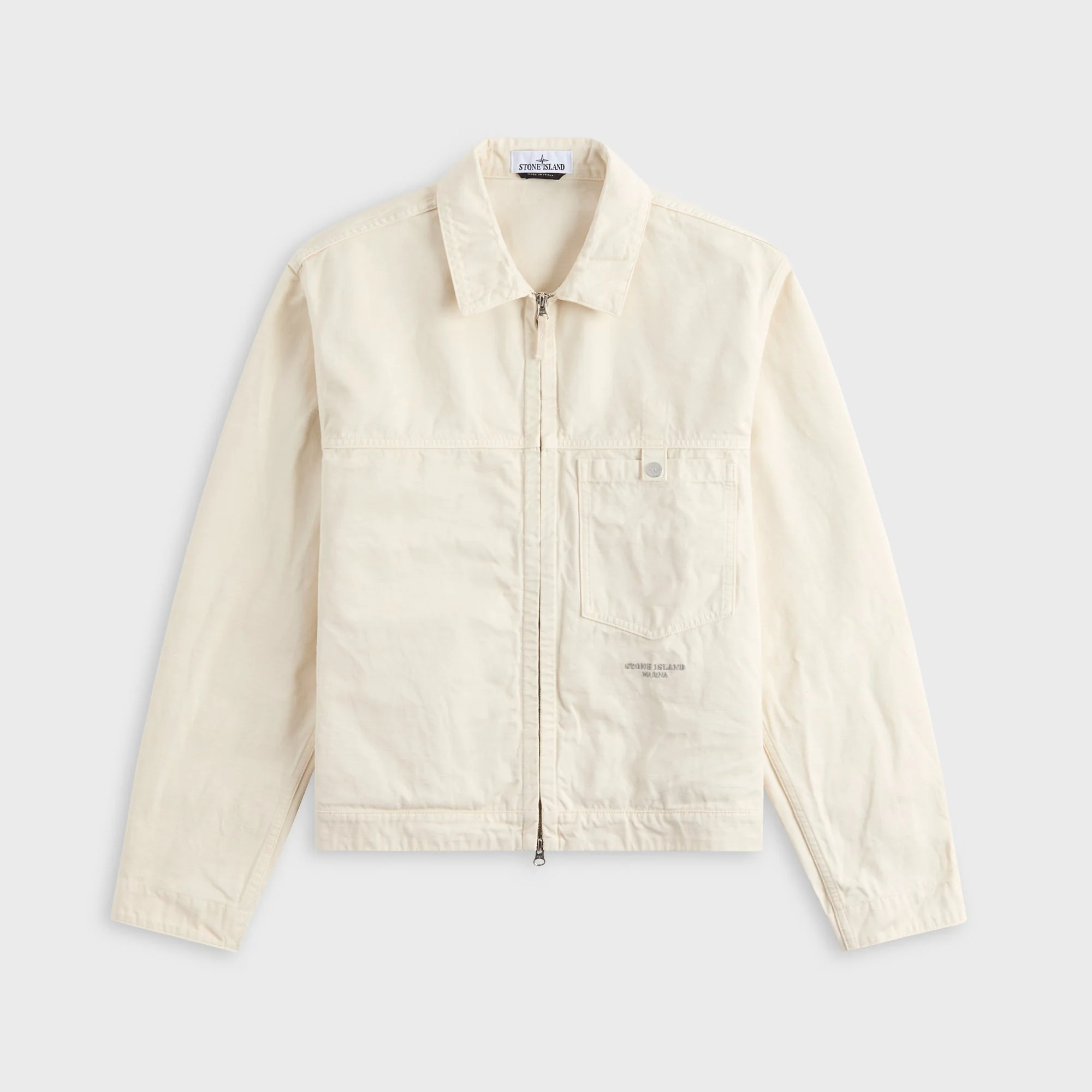 Stone Island Marina Slub Cotton Batavia Coach Jacket - Ivory