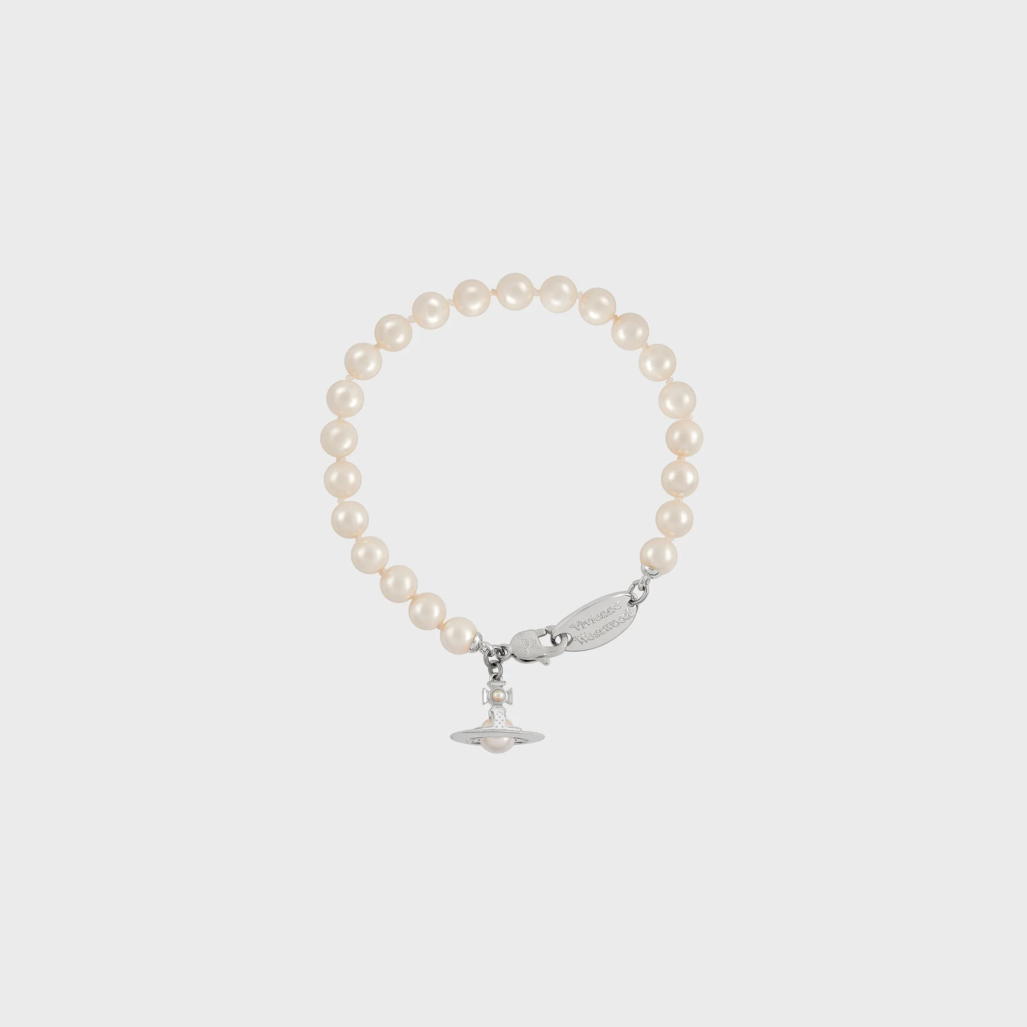 Vivienne Westwood Simonetta Pearl Bracelet - Gold / Creamrose Pearl / Dark Pink Enamel