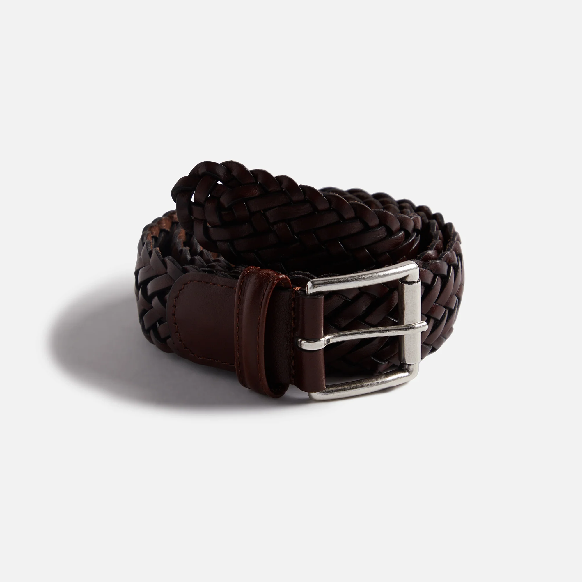 Anderson's Woven Cogna Leather Belt - Cogna