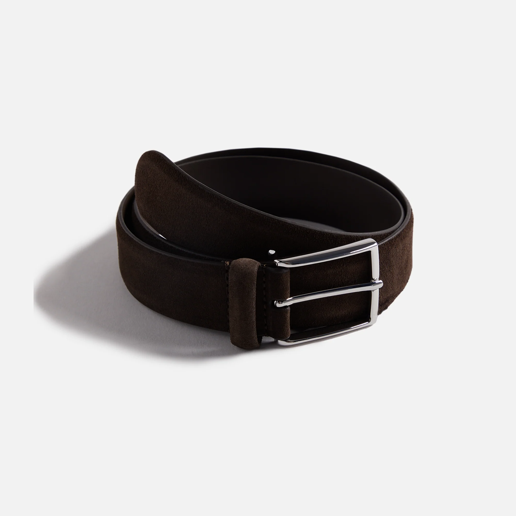 Anderson's Suede Dark Brown Semi Formal Belt - Dark Brown