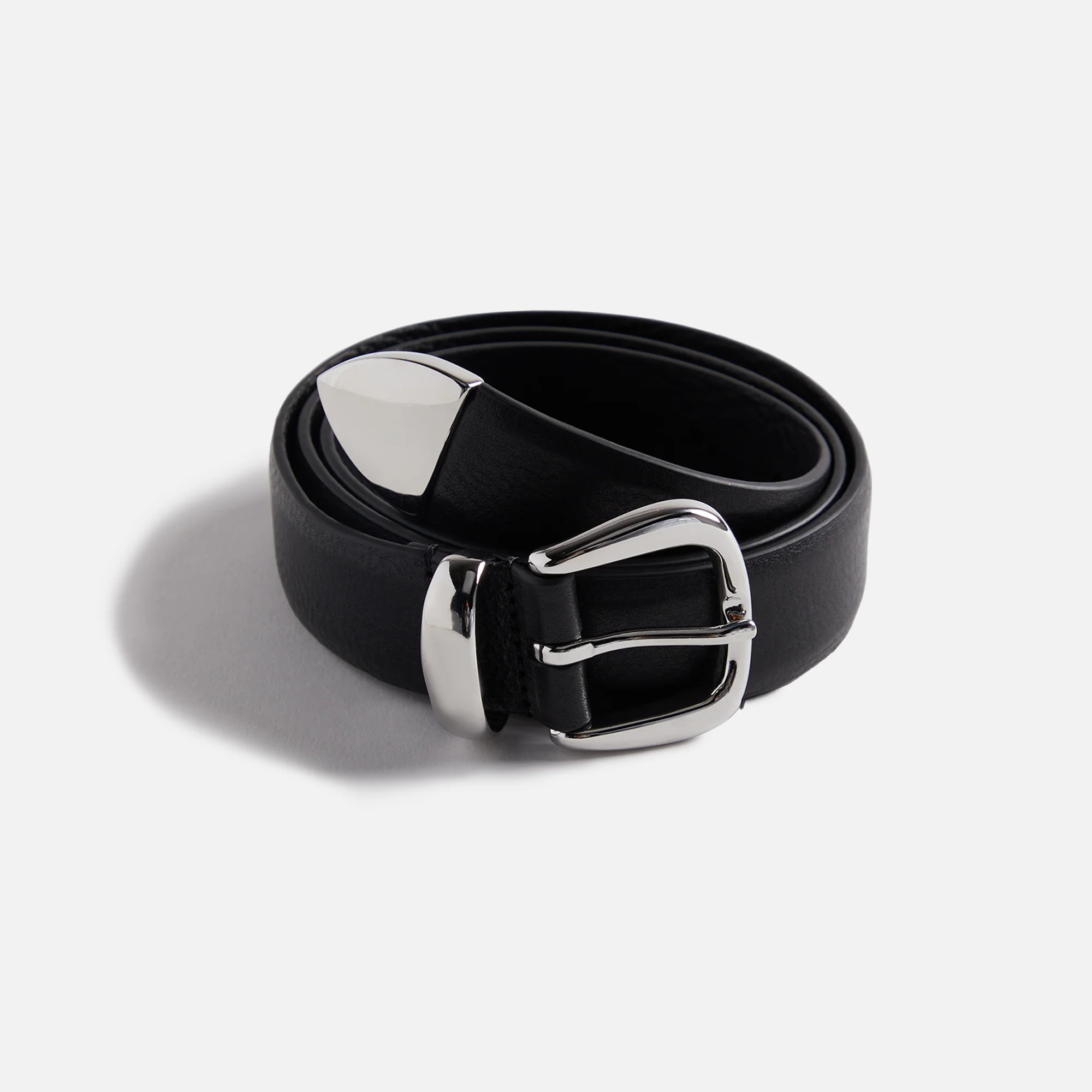 Anderson's Tanned Leather Black Belt With Metal Tip And Keeper - Black