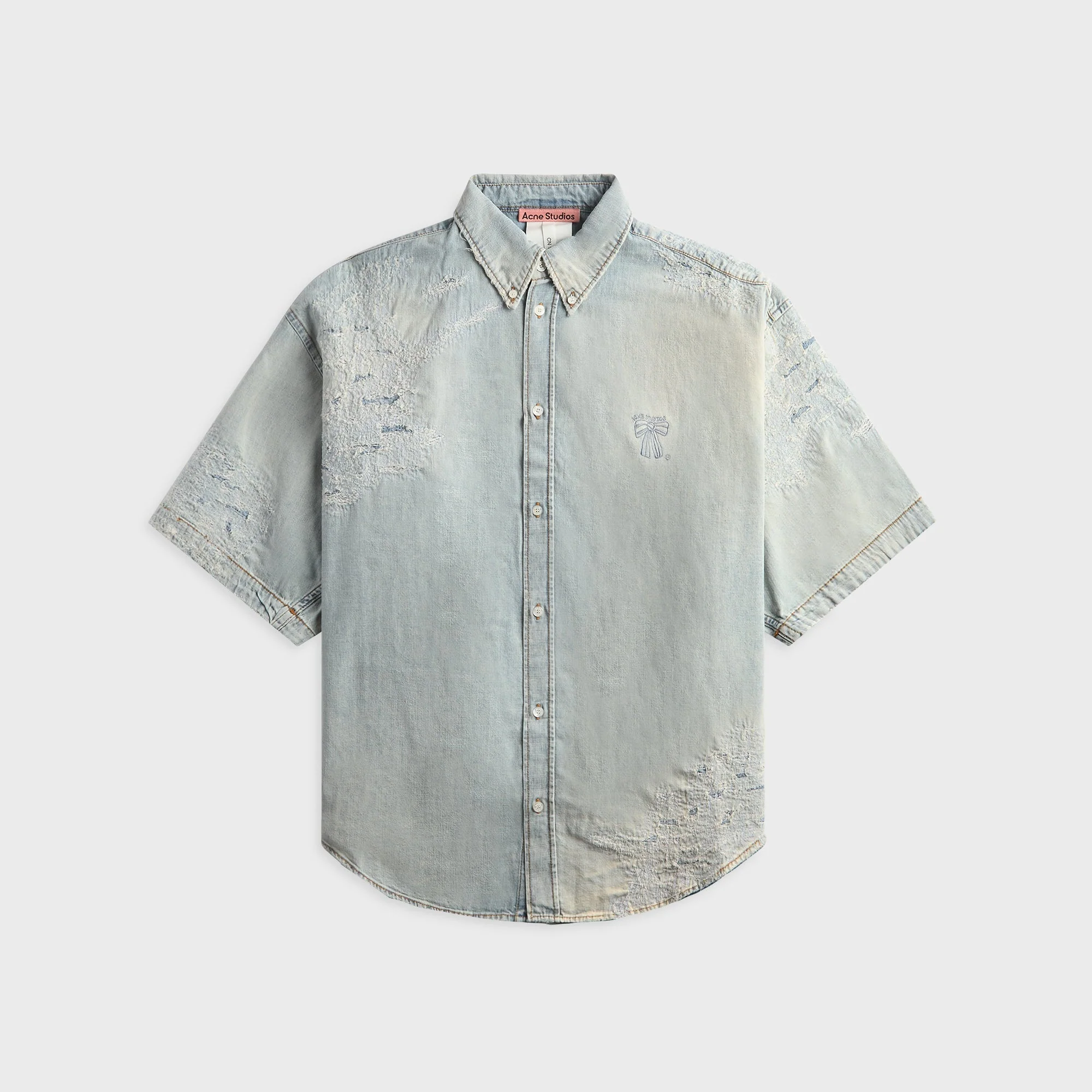 Acne Studios Mended Denim Shirt - Light Blue