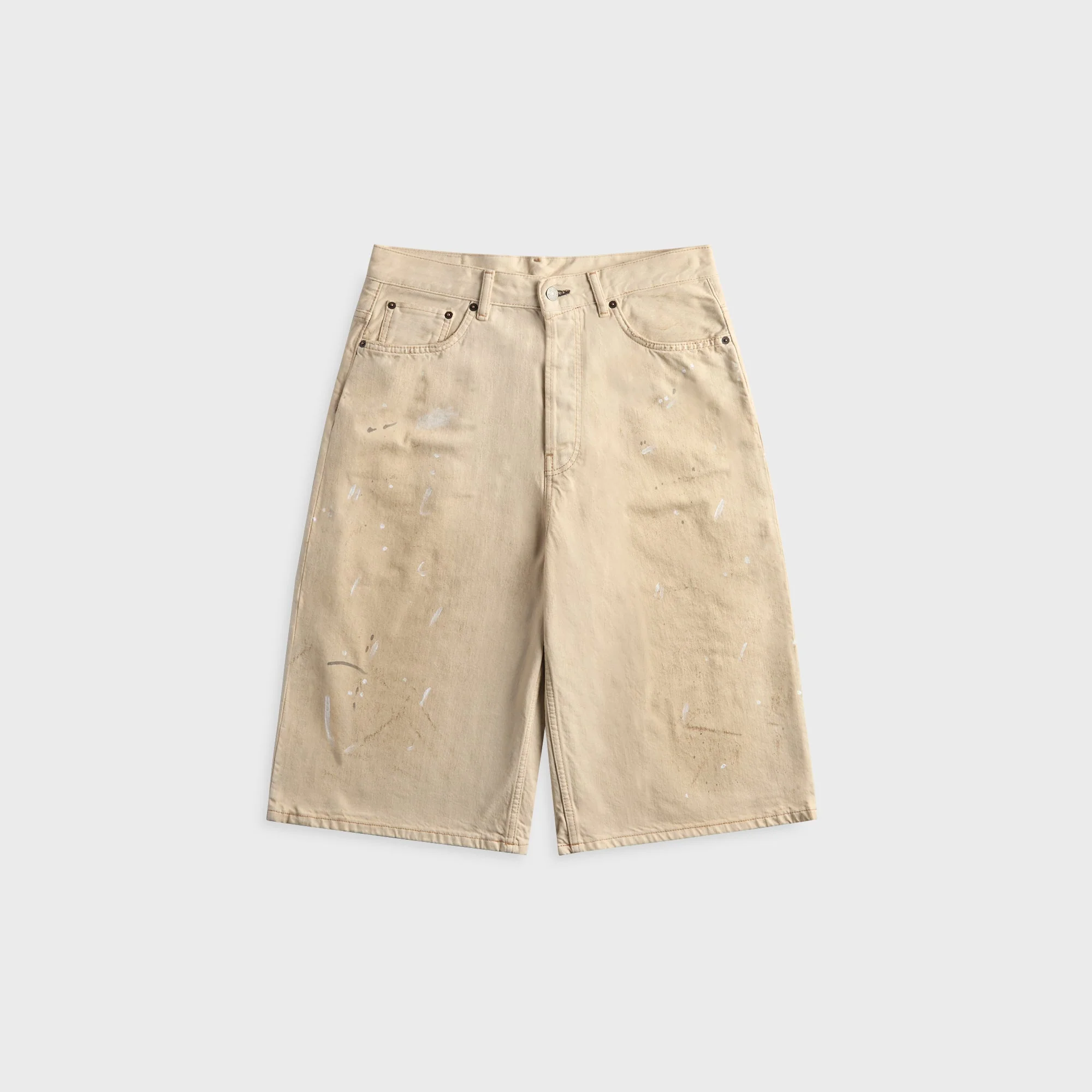Acne Studios Distressed Denim Short - White