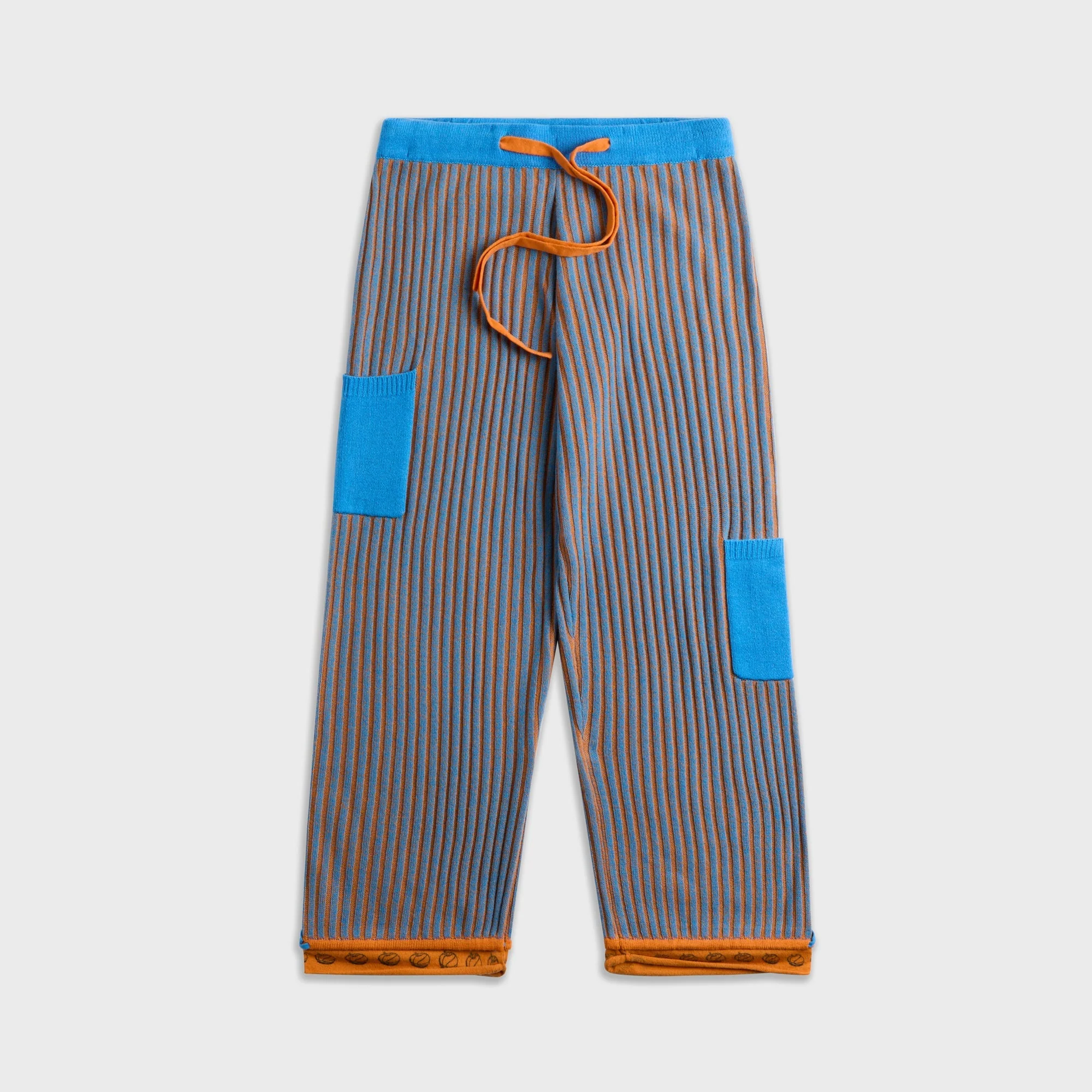 Adrian Cashmere Court Ribbed Track Pant - Orange
