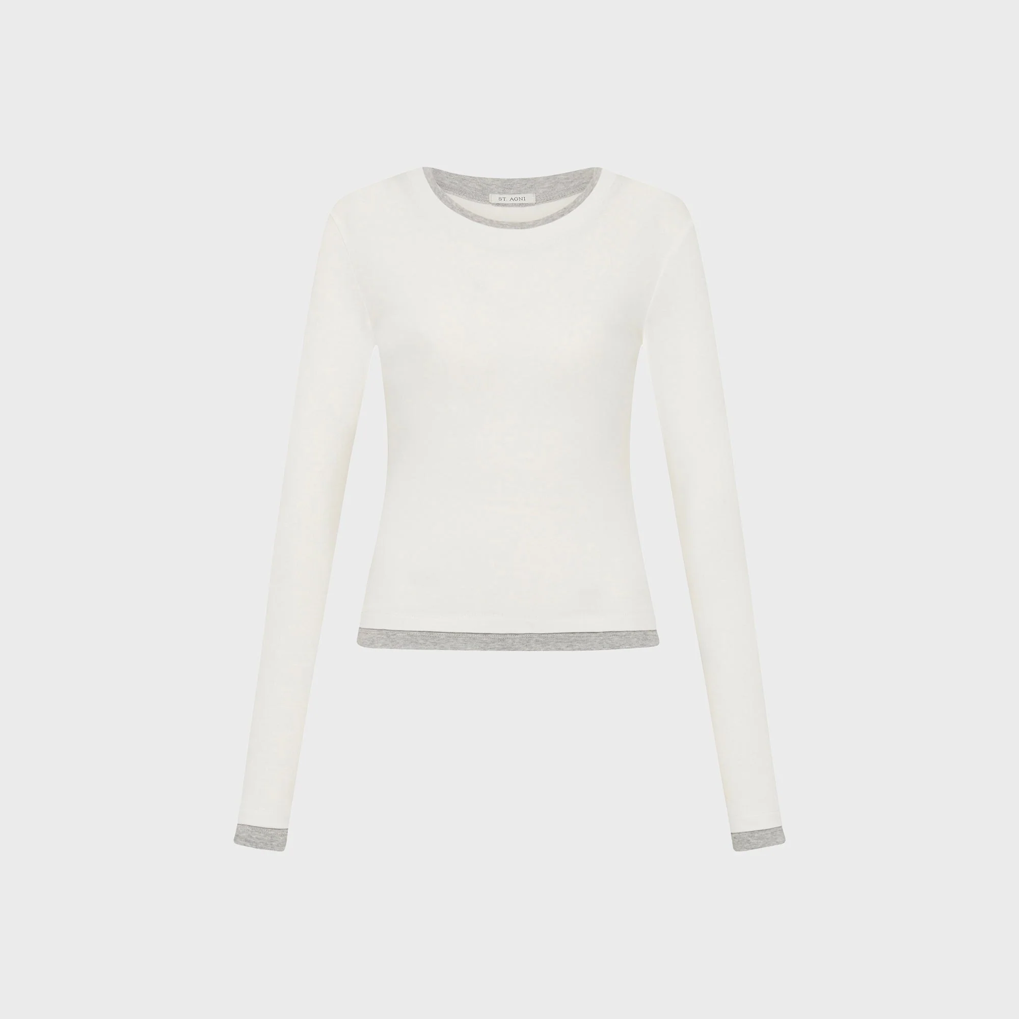 St. Agni Organic Cotton Layered Long Sleeve Top - White