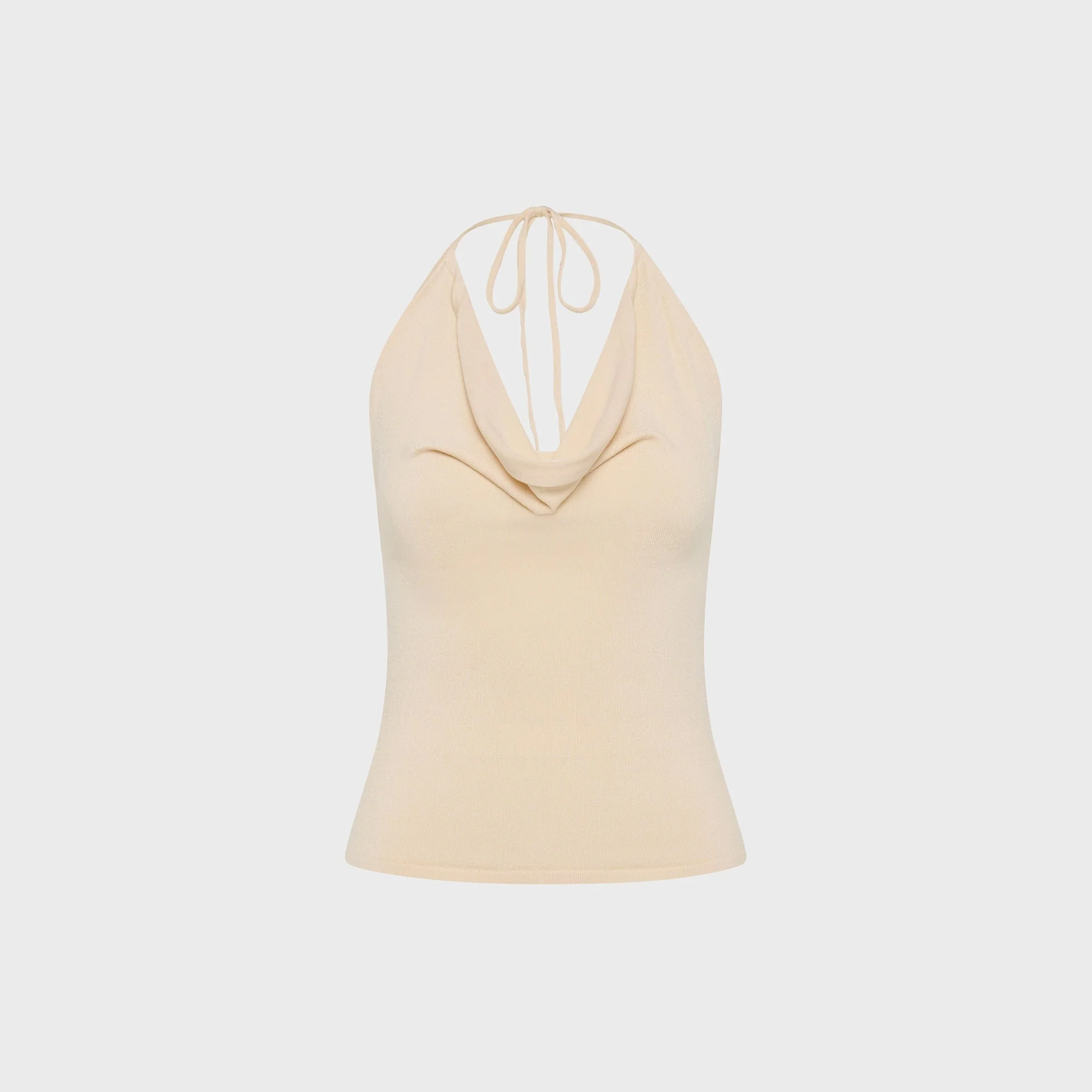 St. Agni Cowl Halter Knit Top - Shell