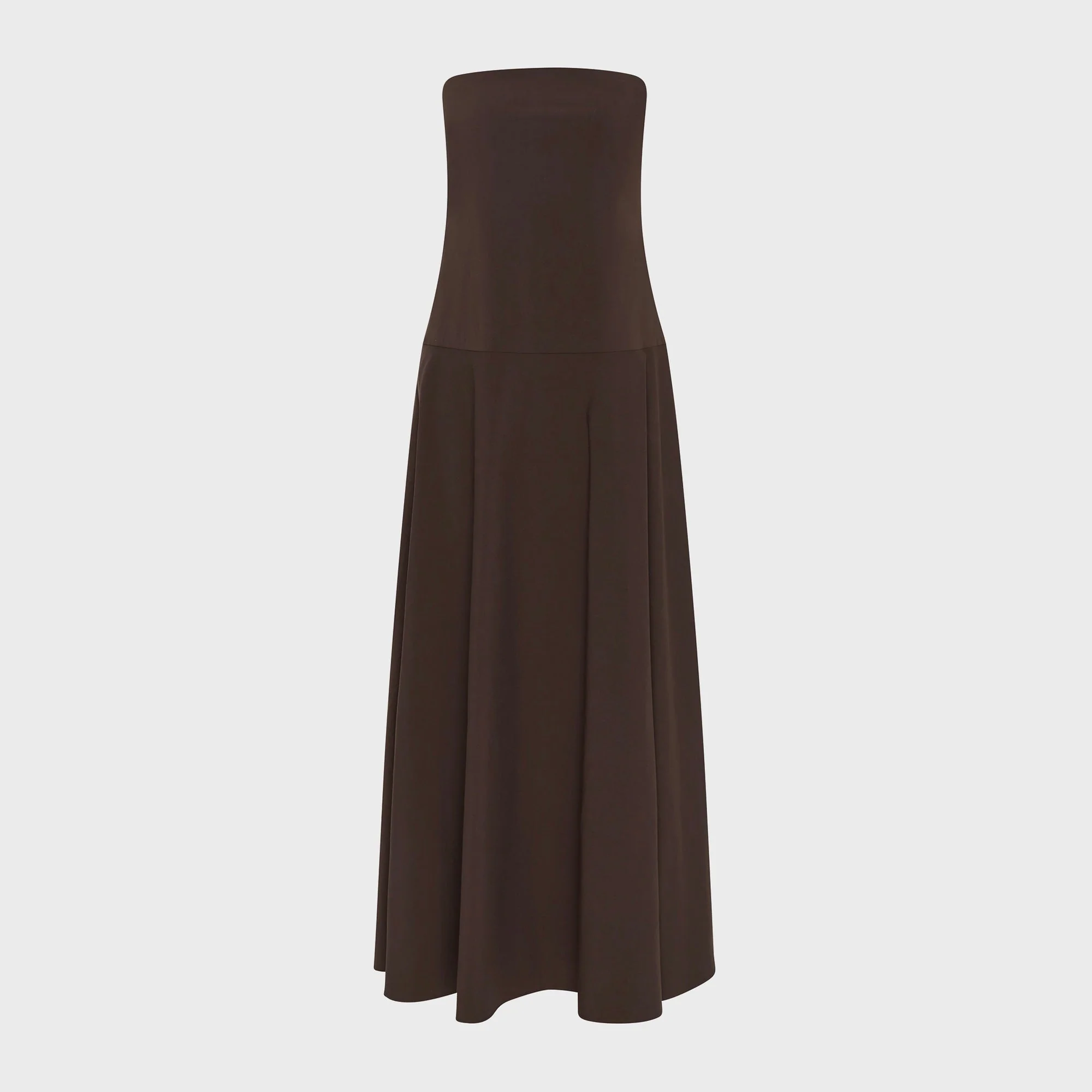 St. Agni Strapless Rouleau Dress - Bark