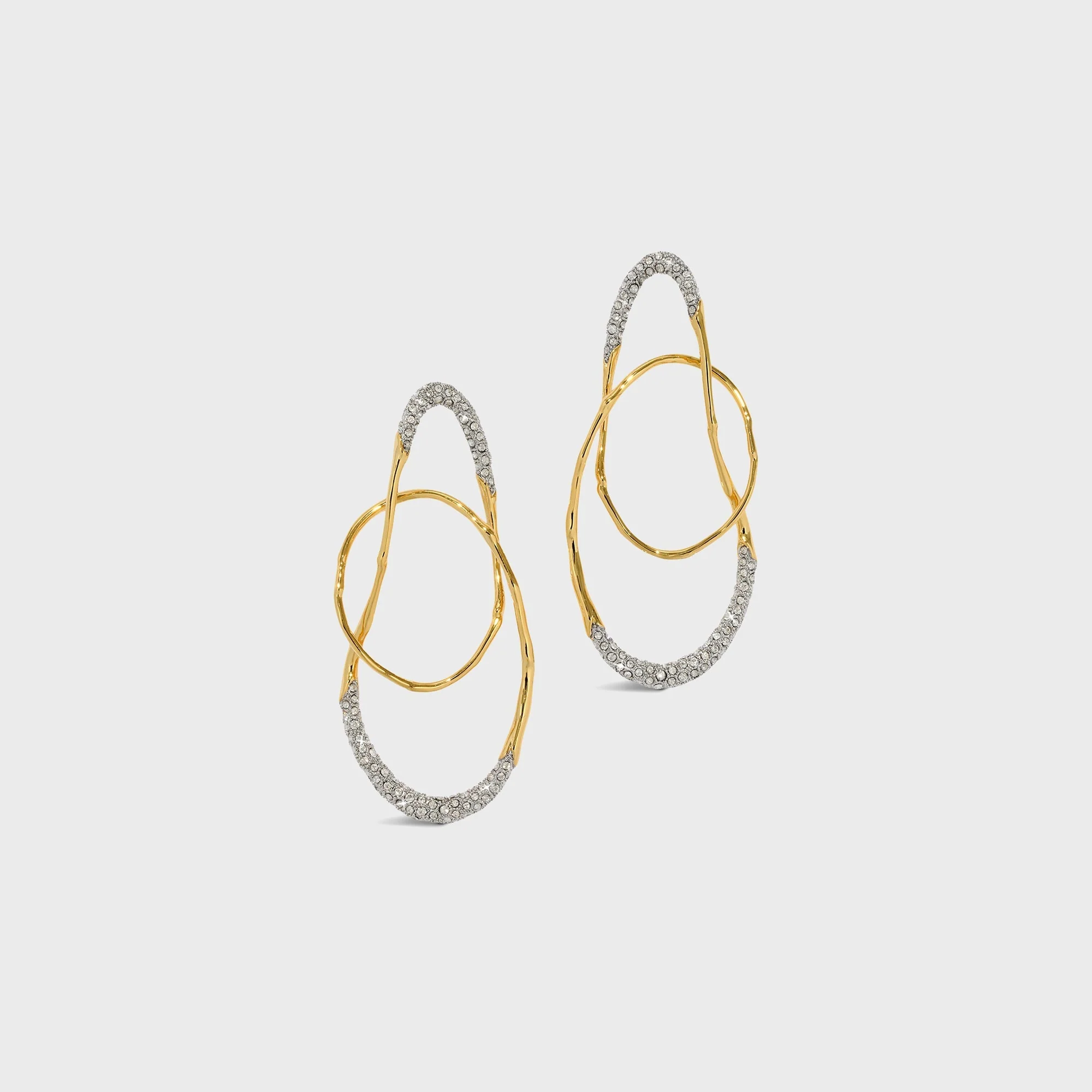 Alexis Bittar Solanales Crystal Twist Orbit Earrings - Gold