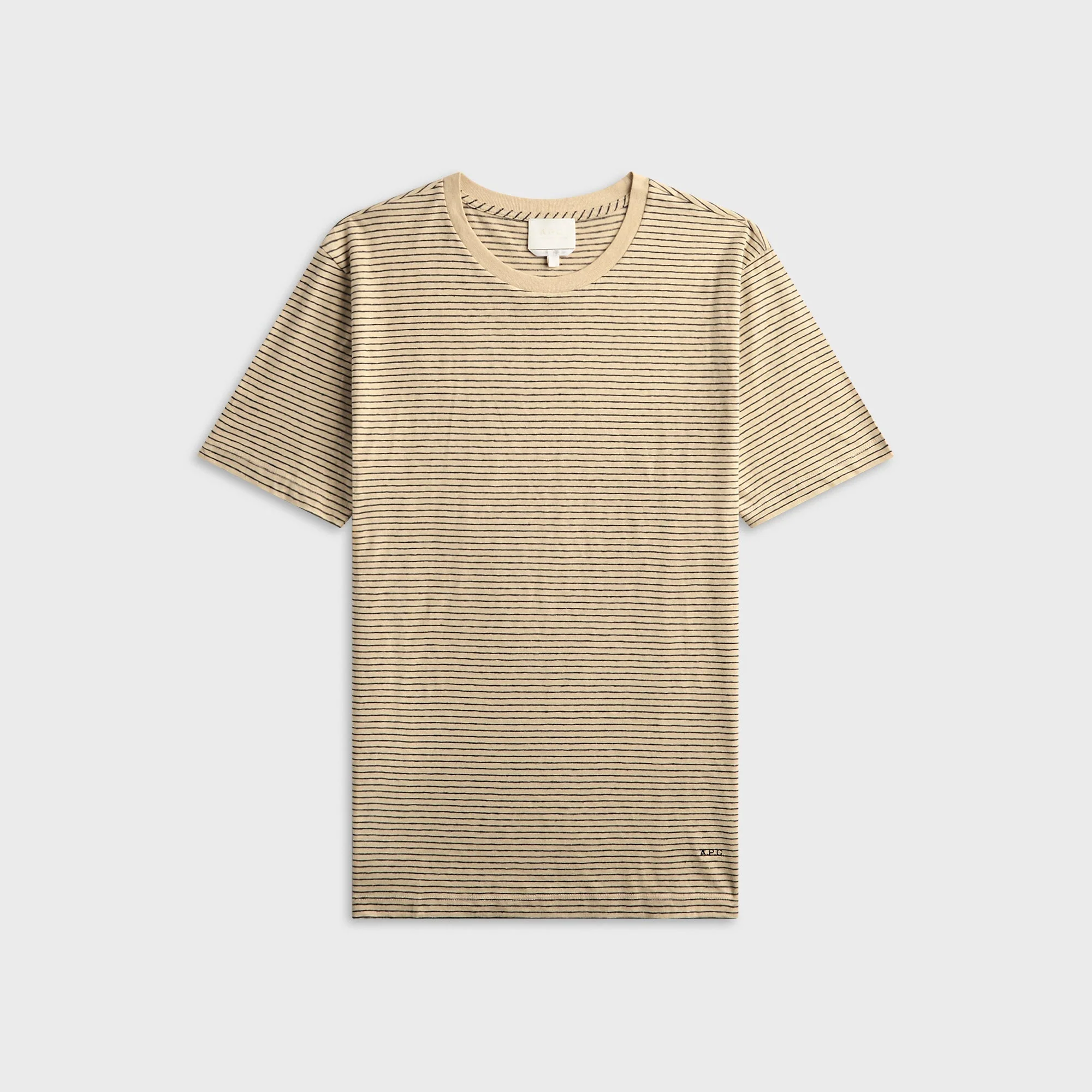 A.P.C. Striped Tee - Beige / Black