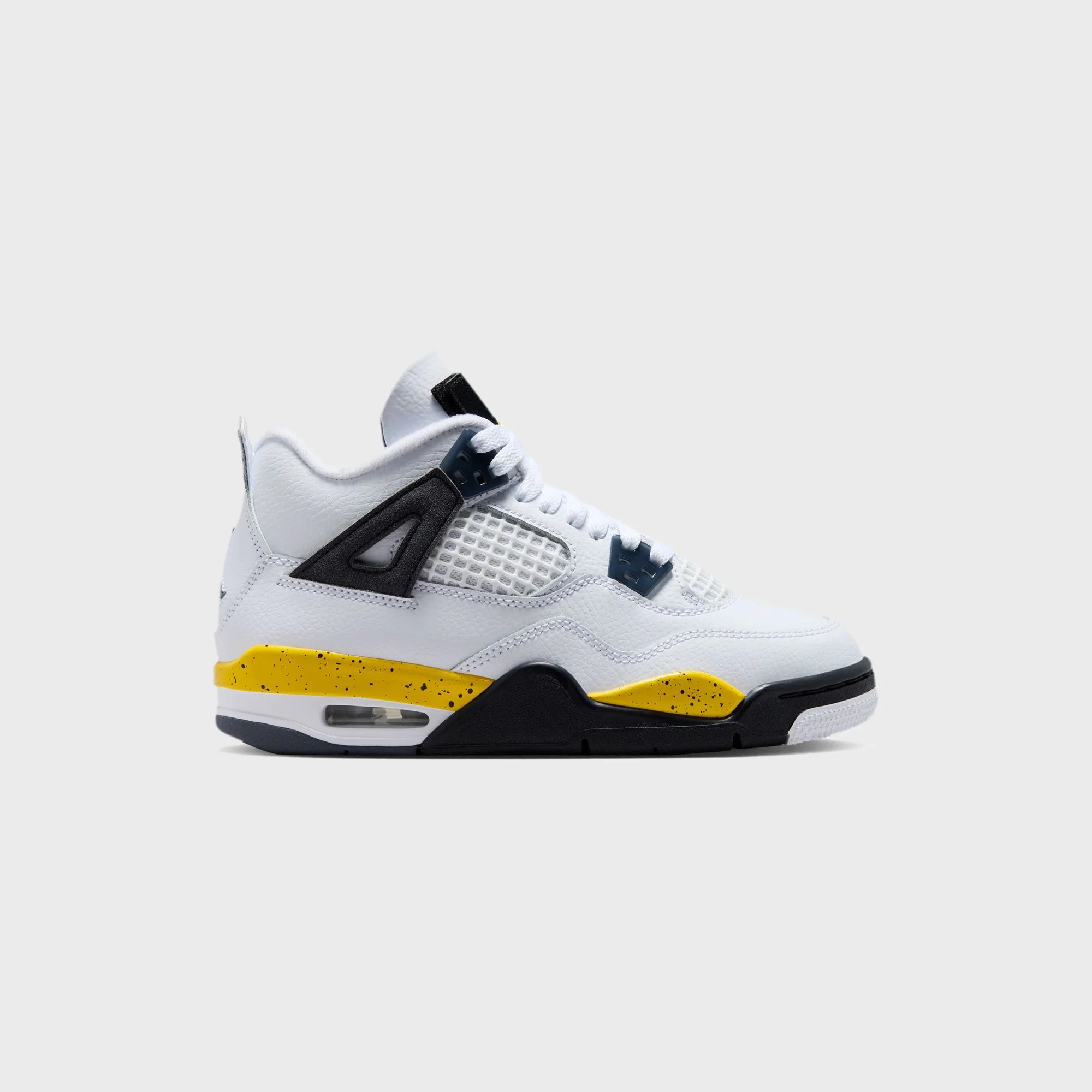 Jordan GS Air Jordan 4 Retro - White / Dark Blue Grey / Black / Tour Yellow