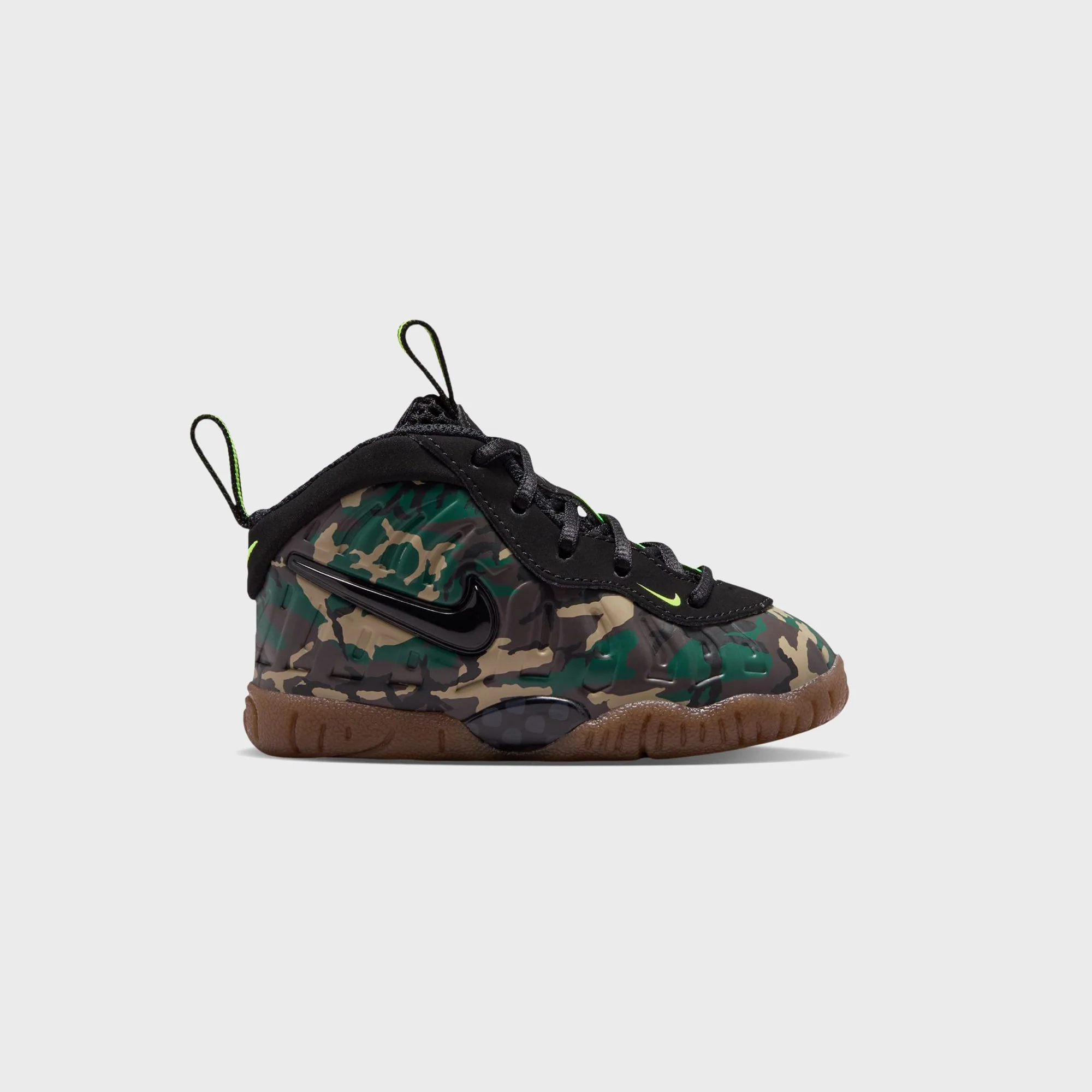 Nike TD Little Posite Pro Premium - Black / Voltage Green / Gum Dark Brown