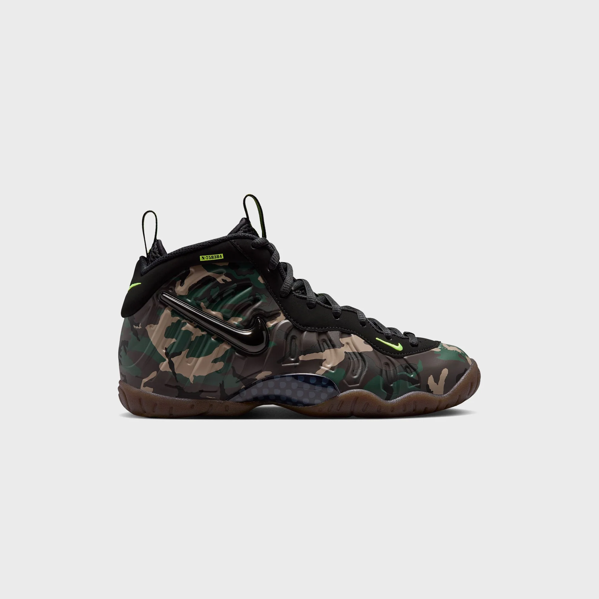 Nike GS Little Posite Pro Premium - Black / Voltage Green / Gum Dark Brown