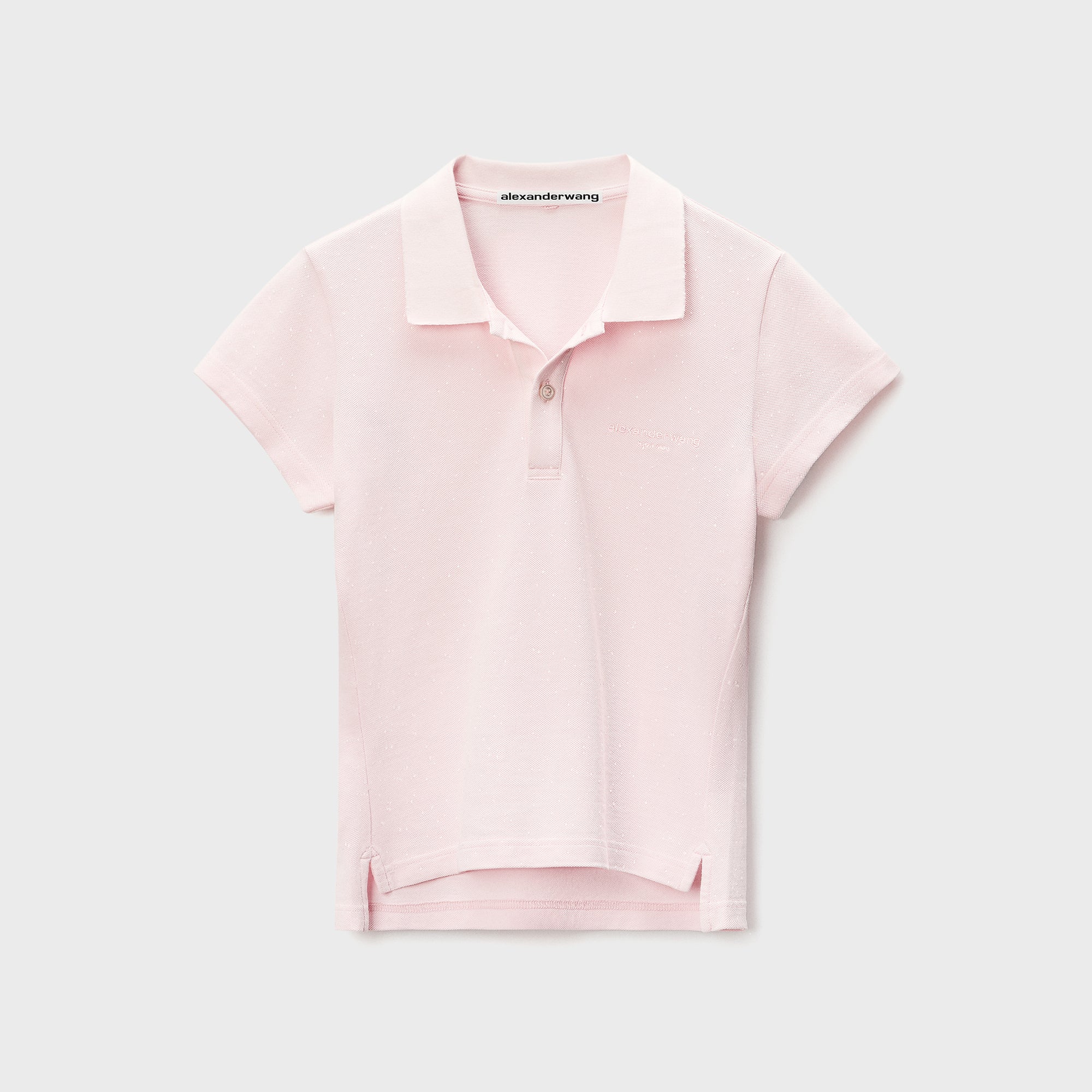 Alexander Wang Crystal Polo Tee - Light Pink