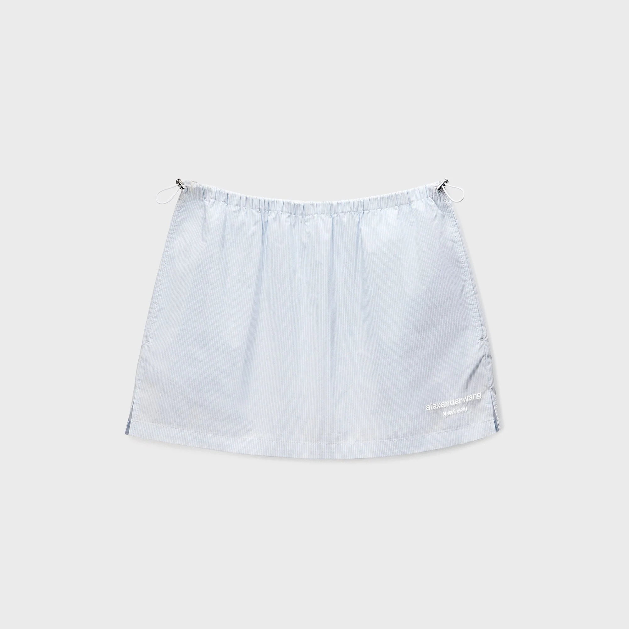 Alexander Wang Mid-Rise Mini Skort -  White / Blue Stripe
