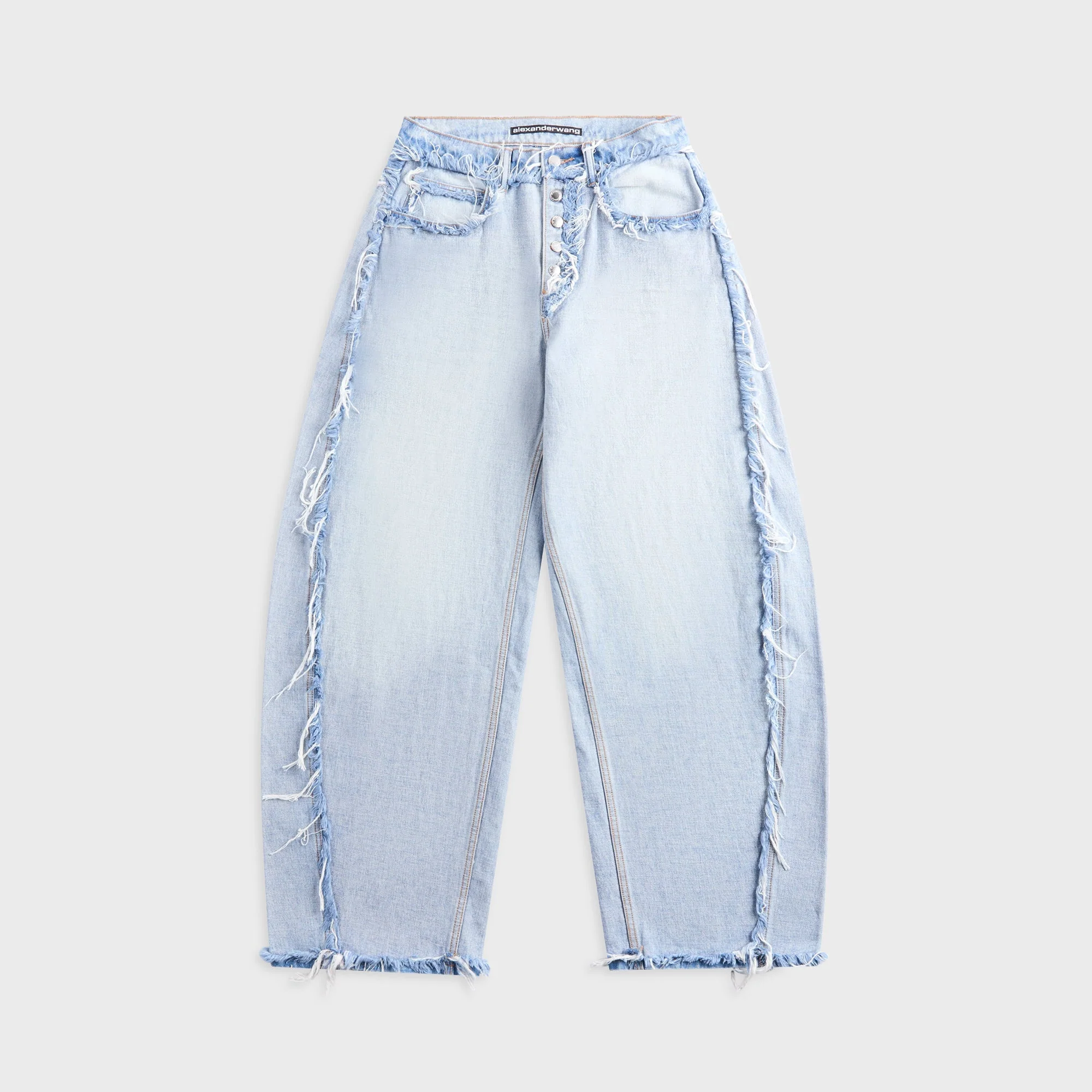 Alexander Wang Mid-rise Inverted Blow Up Jean With Embossed Logo - Inverted Bleach Blue