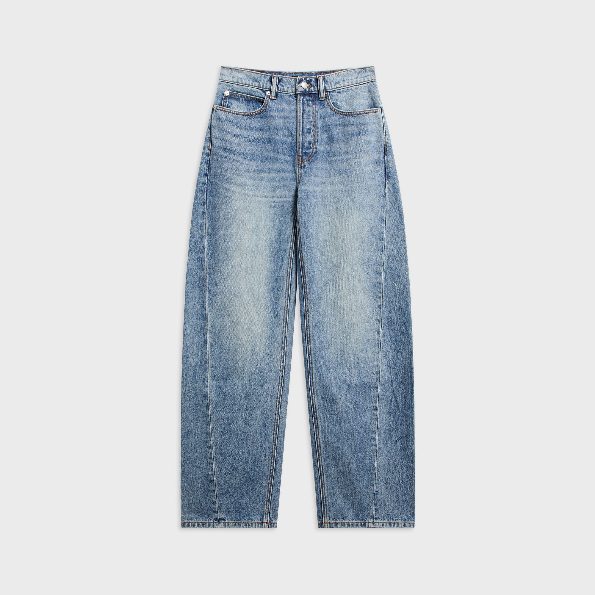 Alexander Wang Logo Shadow Pocket Float Mid-Rise Relaxed Jean - Authentic Light Indigo
