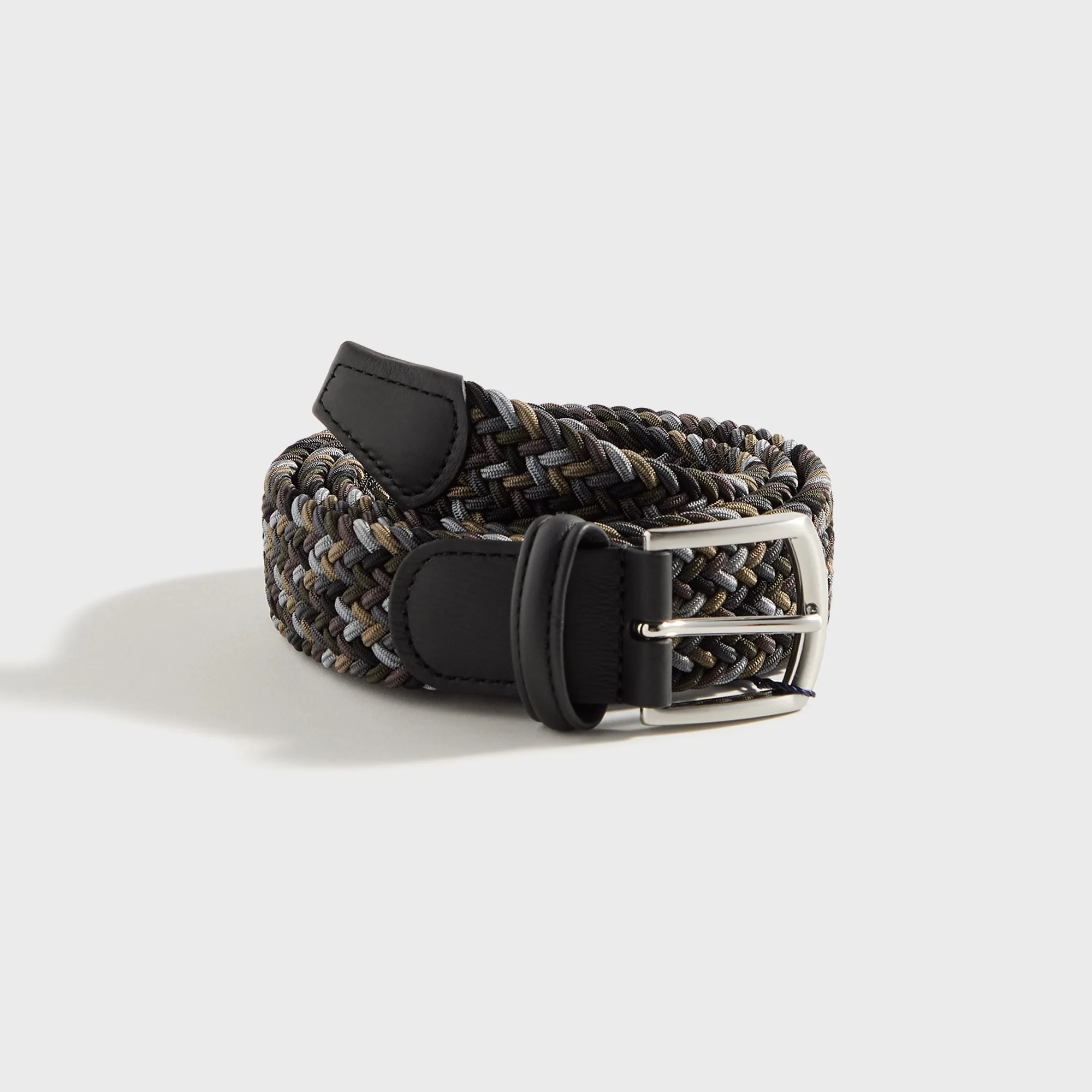 Anderson's Multi Color Woven Leather Belt - Grey / Tan / Brown