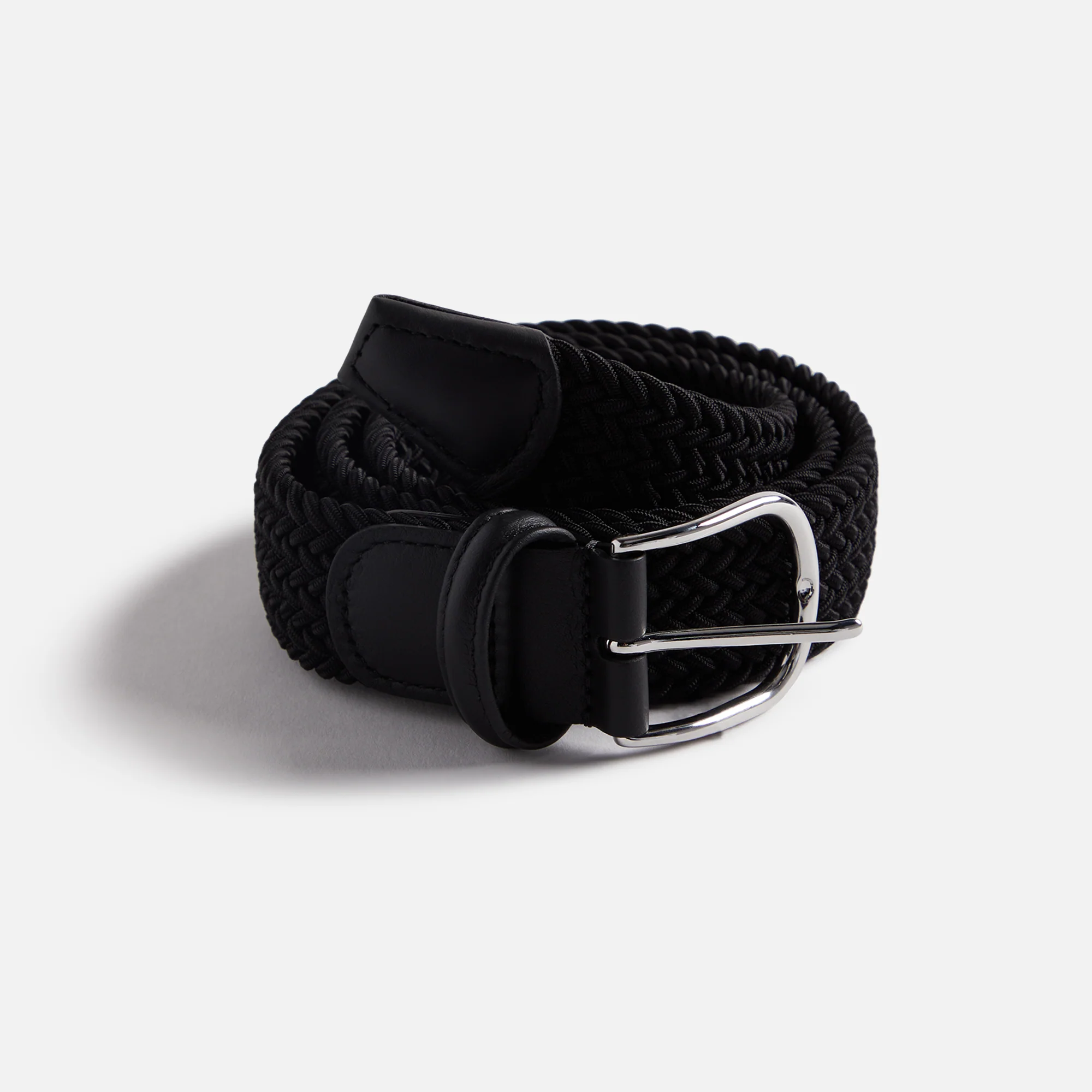 Anderson's Classic Stretch Black Woven Belt - Black