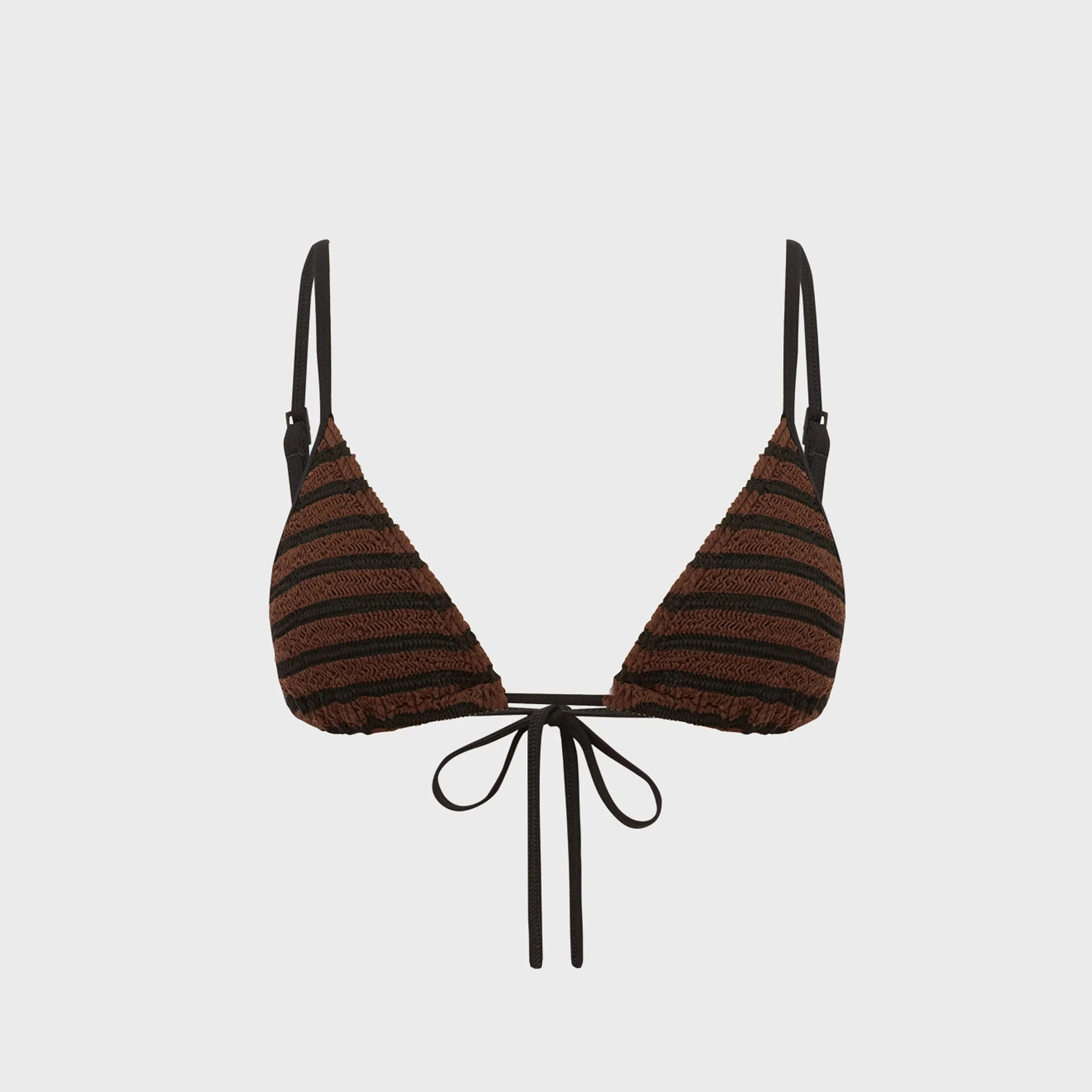 Bond Eye Luana Triangle Top - Carob Black Dot Stripe