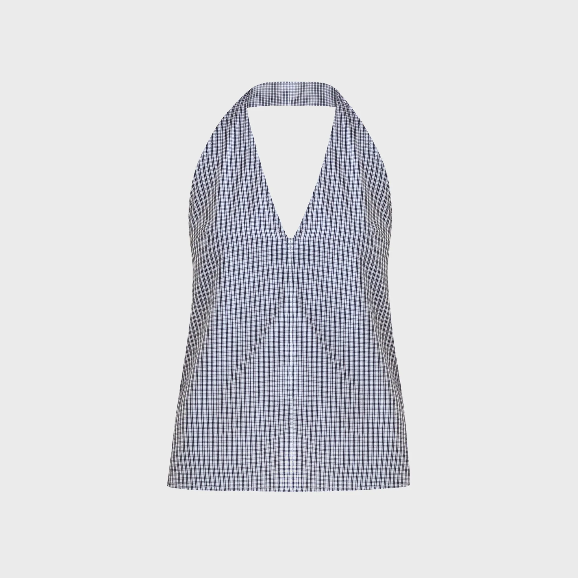 Belle Anna Posie Top - Black Plaid