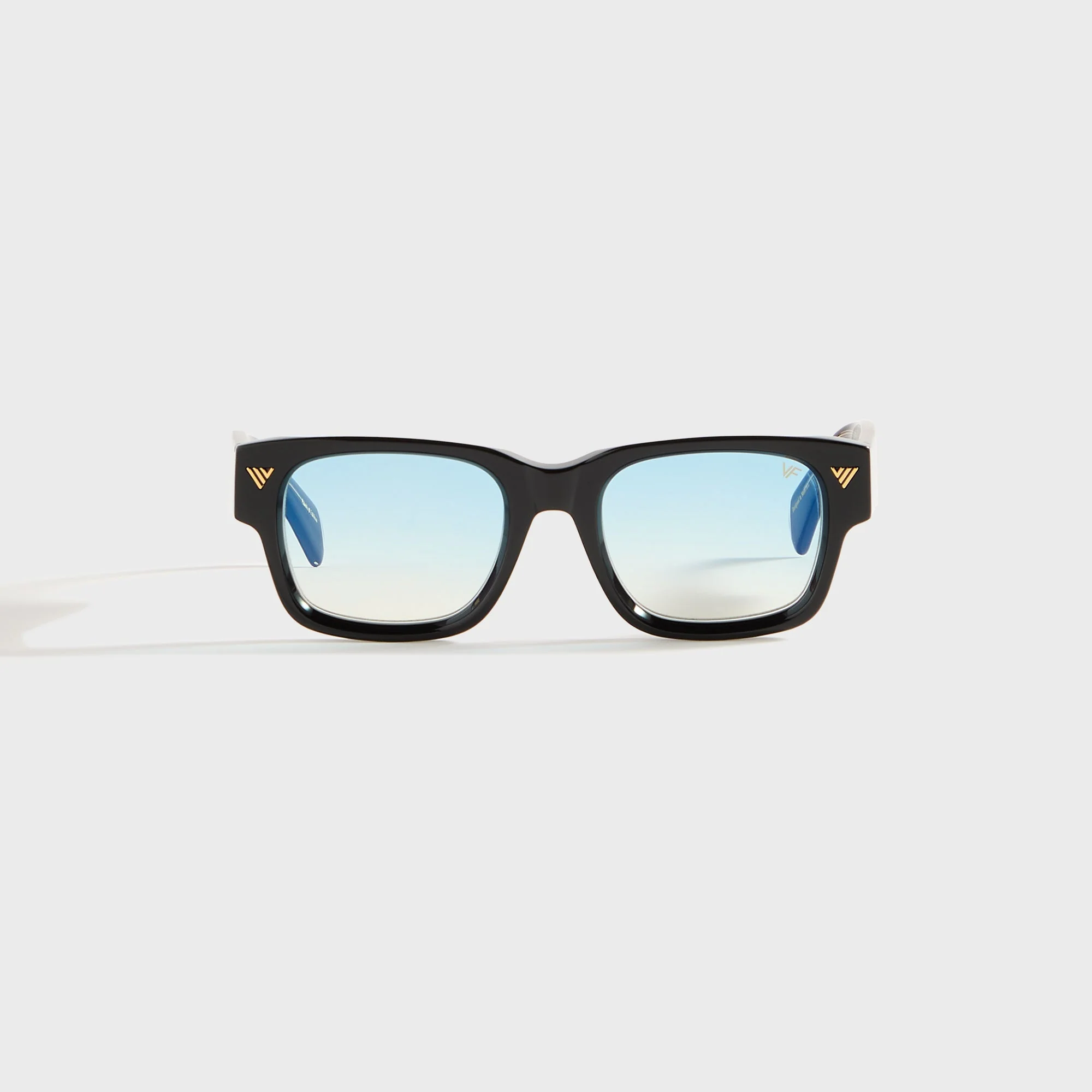 Vintage Frames Bowie Black and Clear Acetate - Glossy Black / Blue