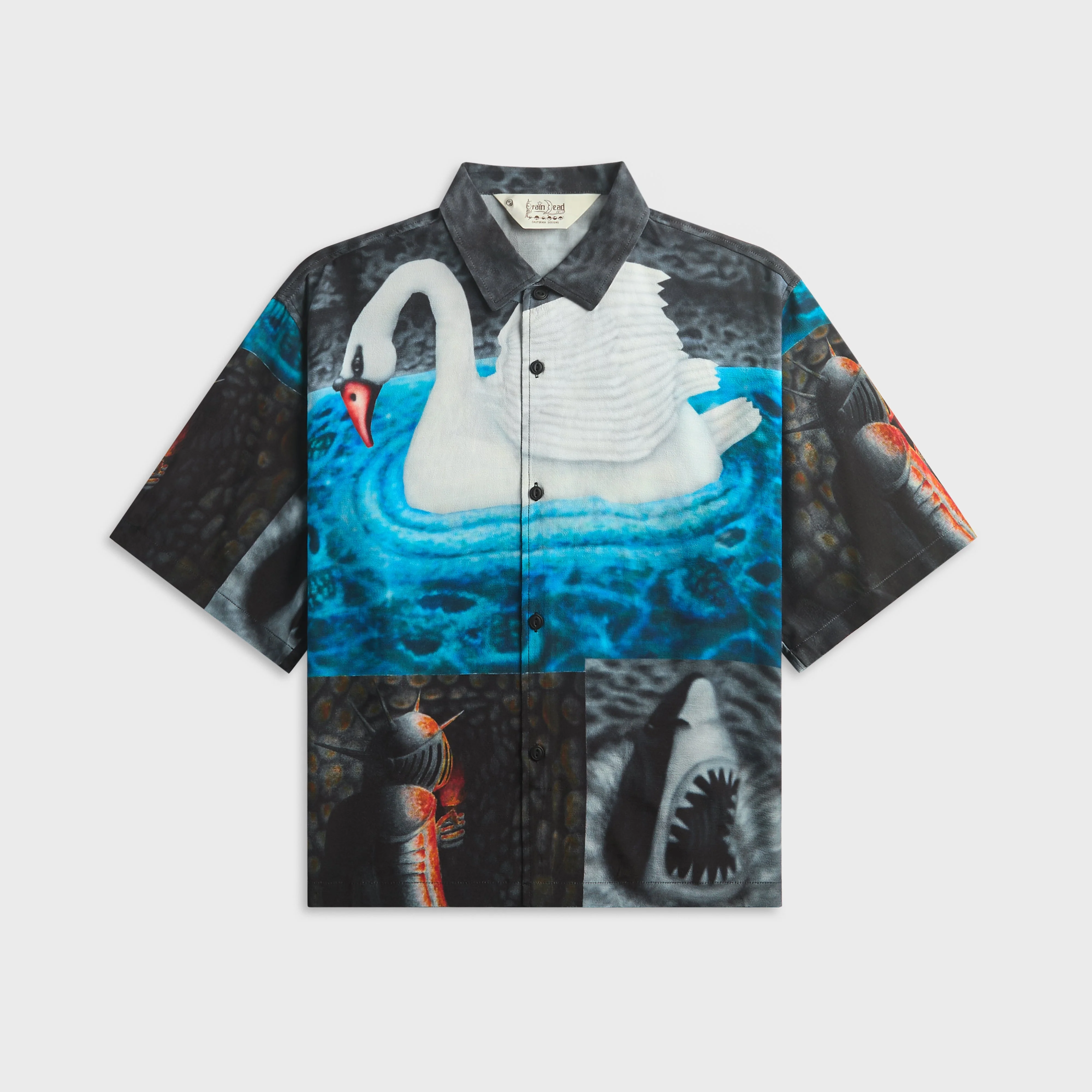 Brain Dead Copia Short Sleeve Button Down Shirt - Black Multi
