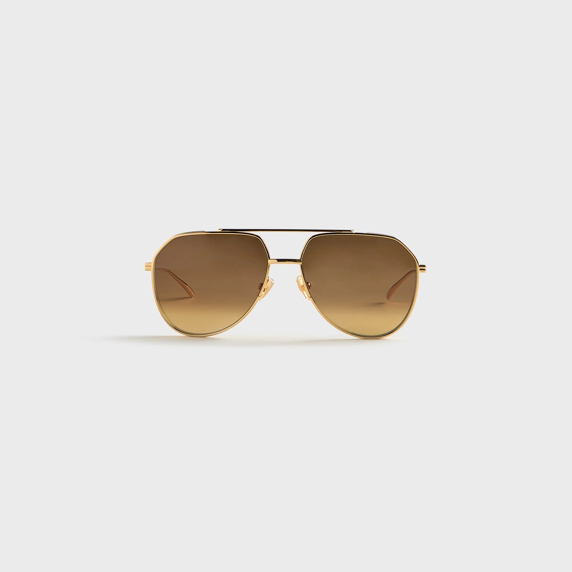 Bottega Veneta Light Ribbon 60MM Pilot Sunglasses - Gold / Brown