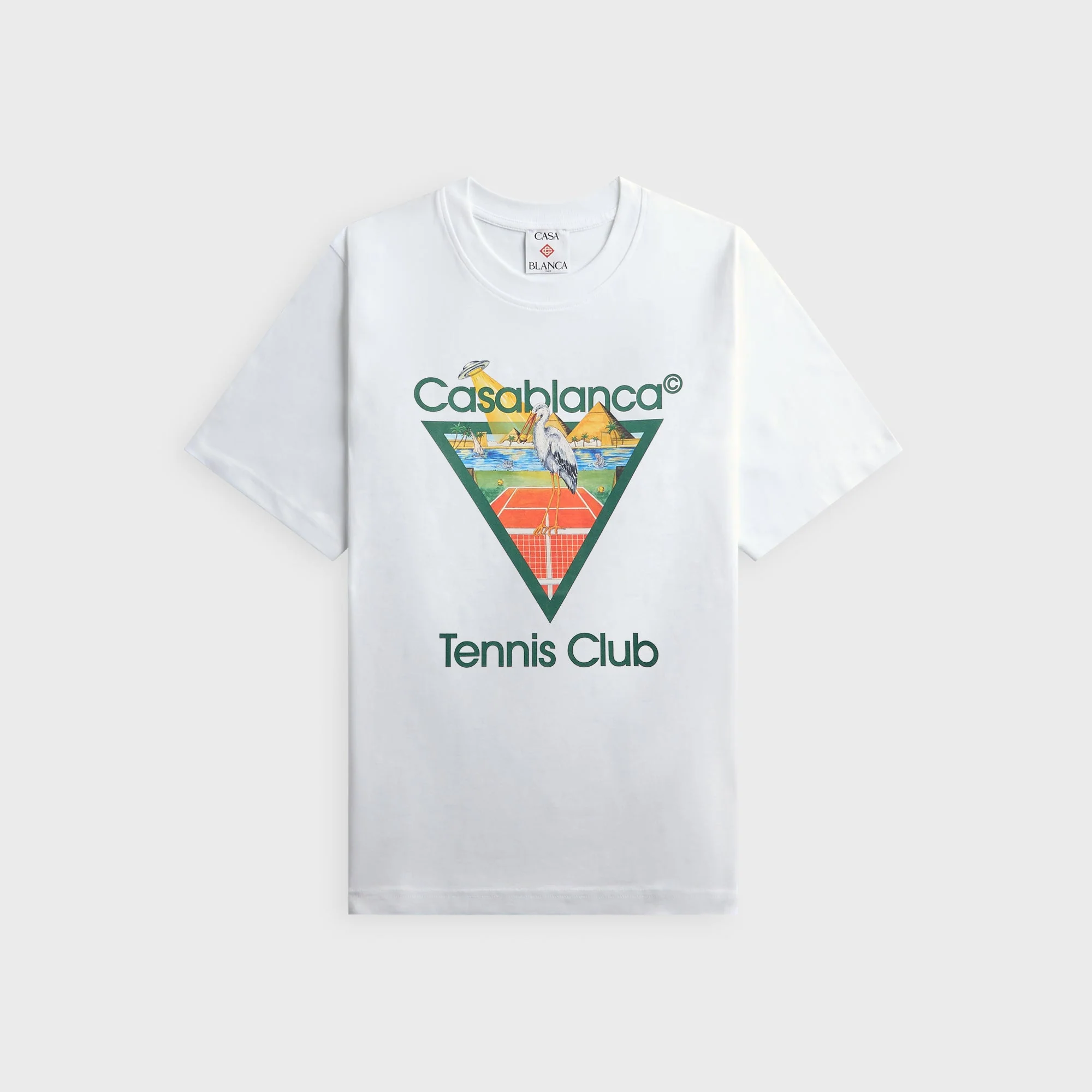 Casablanca Tennis Club Icon Pyramid Abduction Short Sleeve Tee - White
