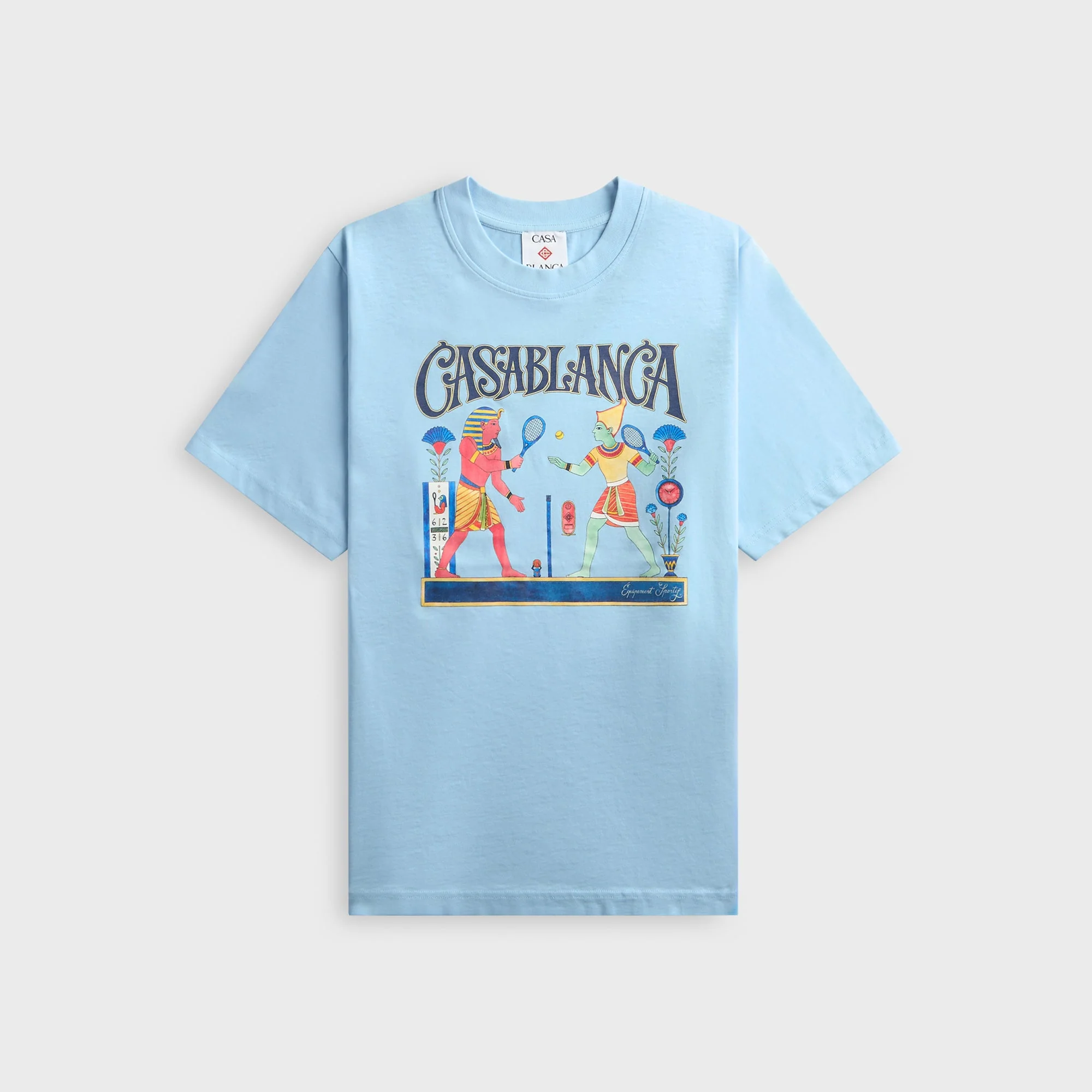 Casablanca Egyptian Tennis Match Short Sleeve Tee - Blue