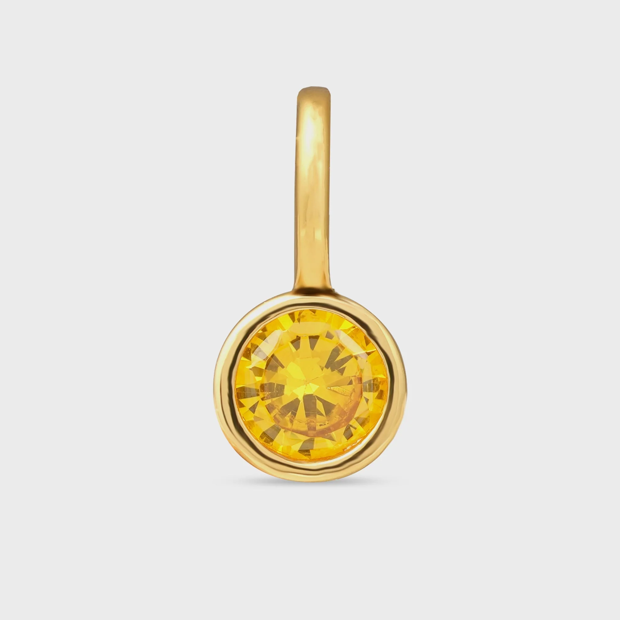 Crystal Haze Round Charm - Butter Yellow