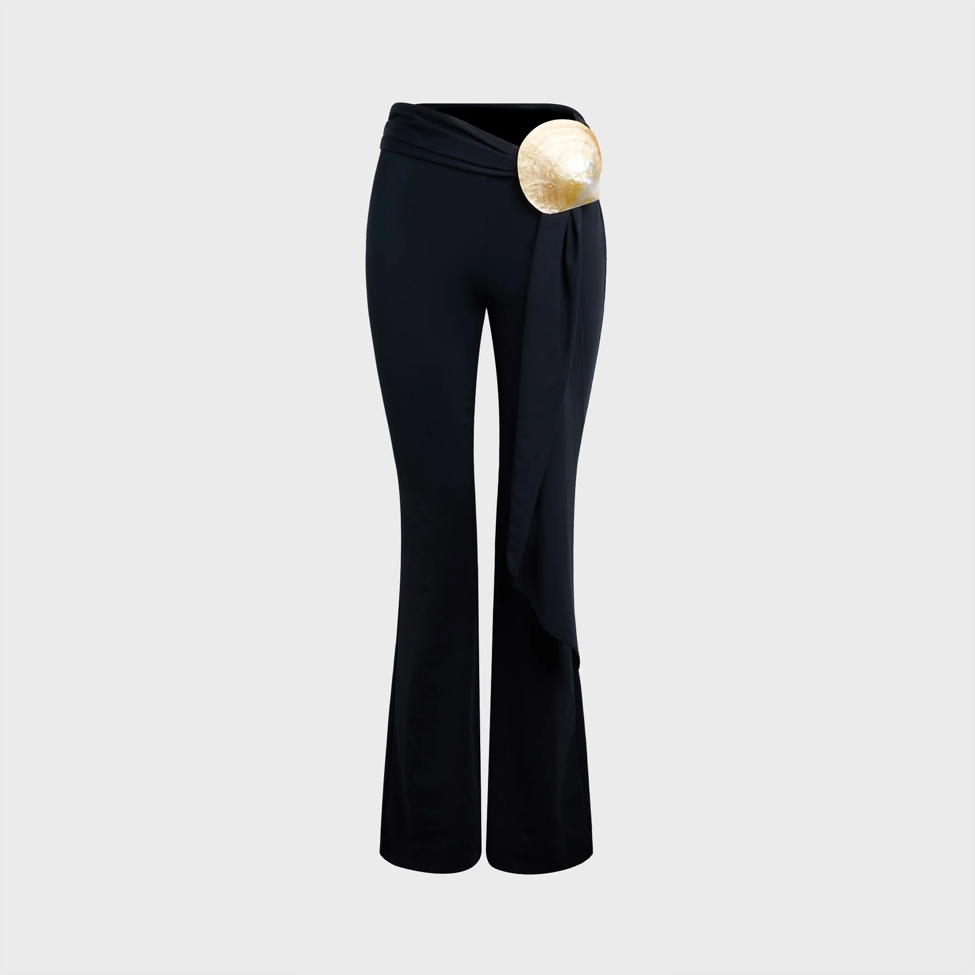Conner Ives Spandex Shell Sash Trouser - Black