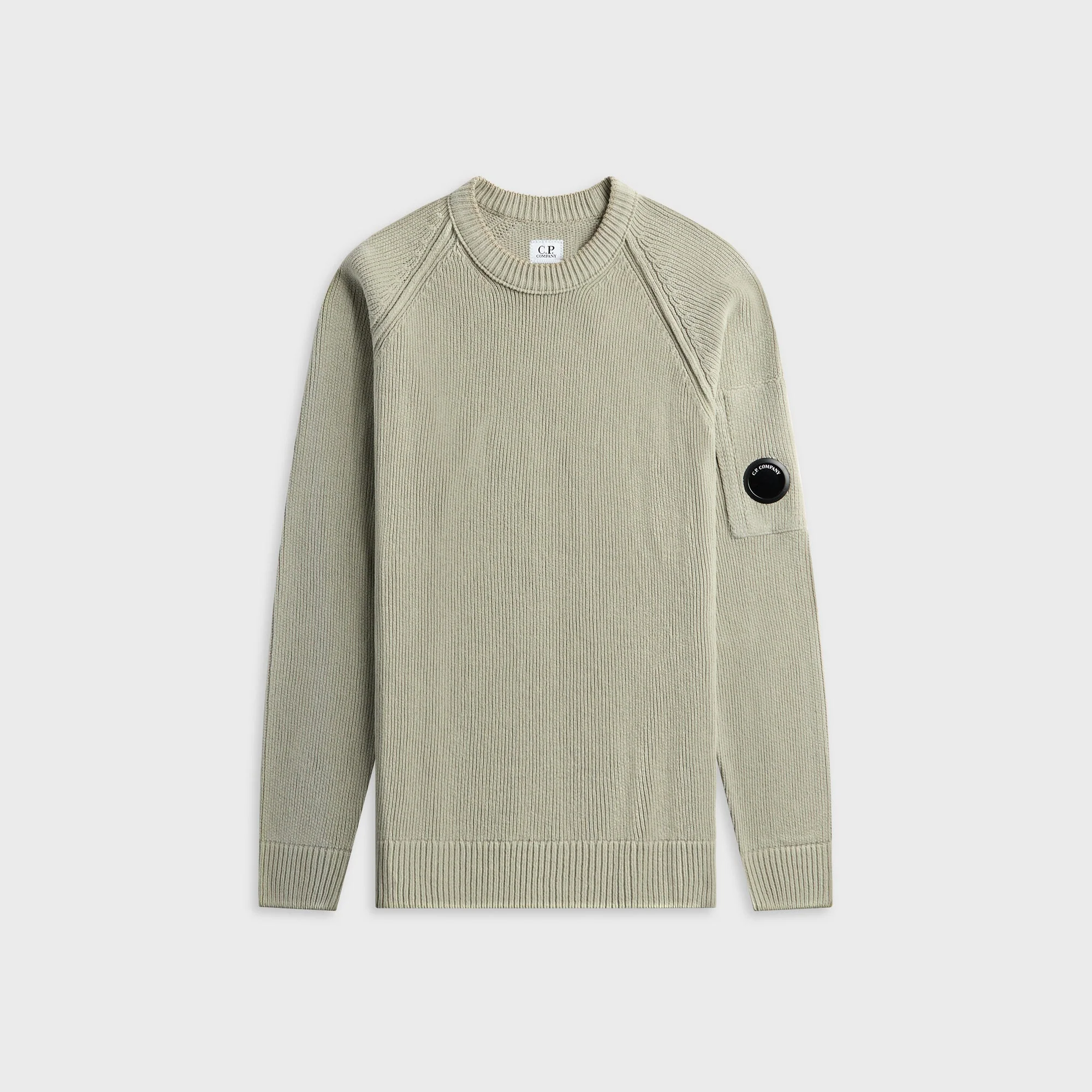 C.P. Company Chenille Cotton Lens Crewneck Sweater - Flint Grey