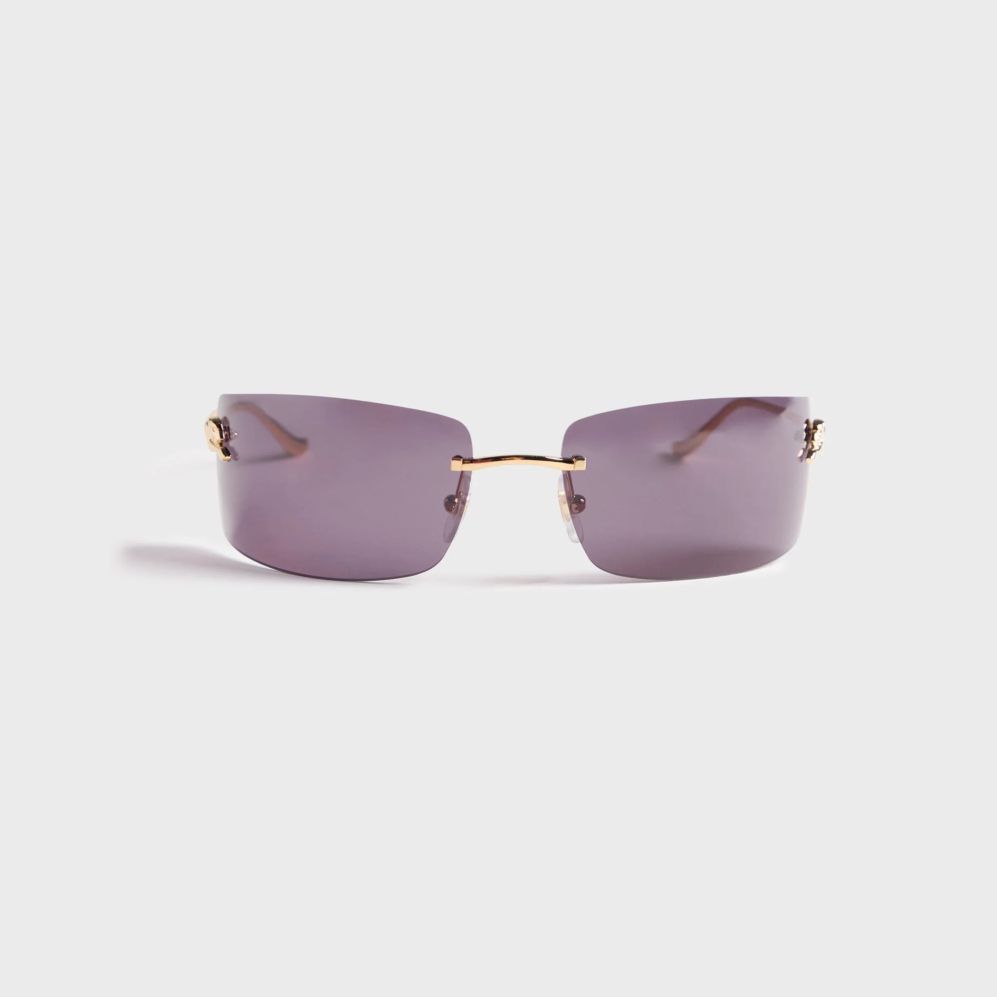 Cartier Rectangle 71 Sunglass Unisex Metal - Gold / Grey