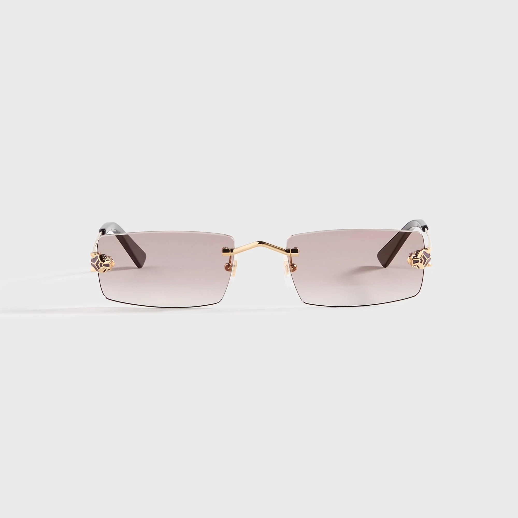 Cartier Rectangle Sunglasses - Gold / Violet