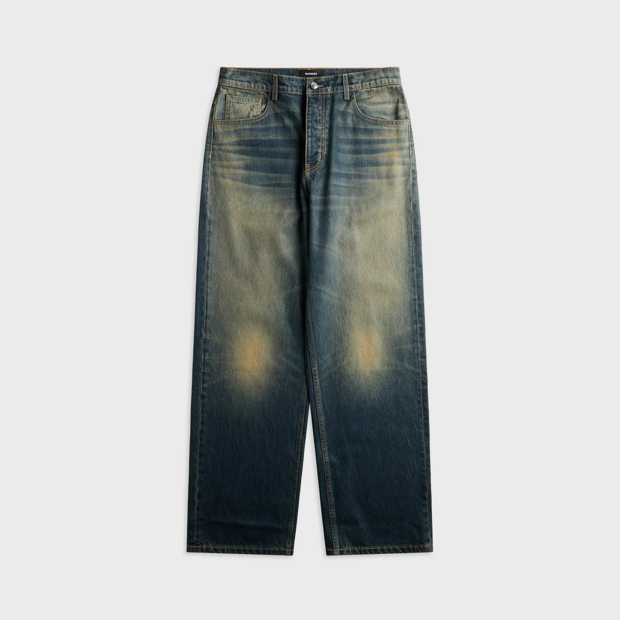 NAHMIAS Waxed Baggy Jean - Dark Waxed Indigo