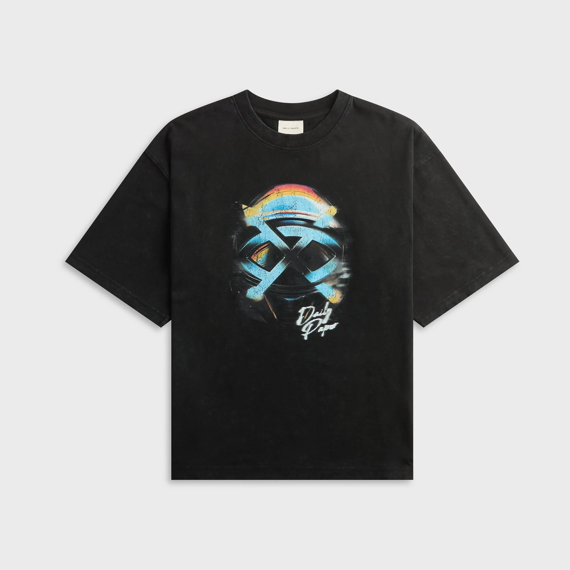 Daily Paper Shield Helmet Short Sleeve Tee - Washed Black