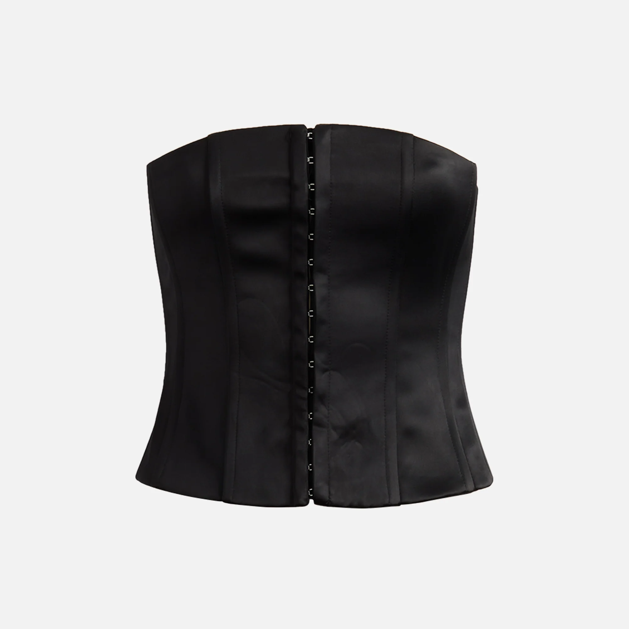GUIZIO Satin Corset - Black