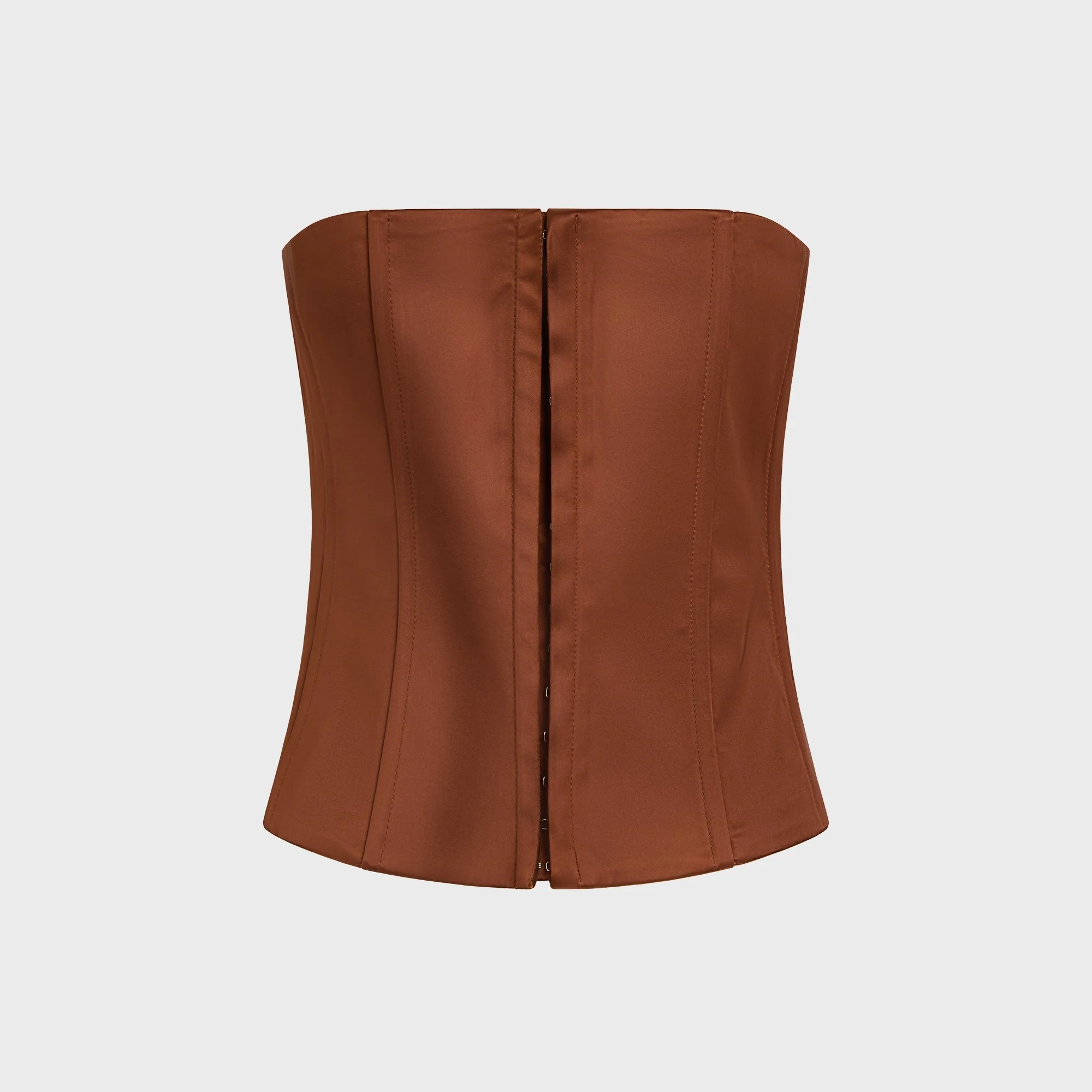 GUIZIO Satin Corset - Brown