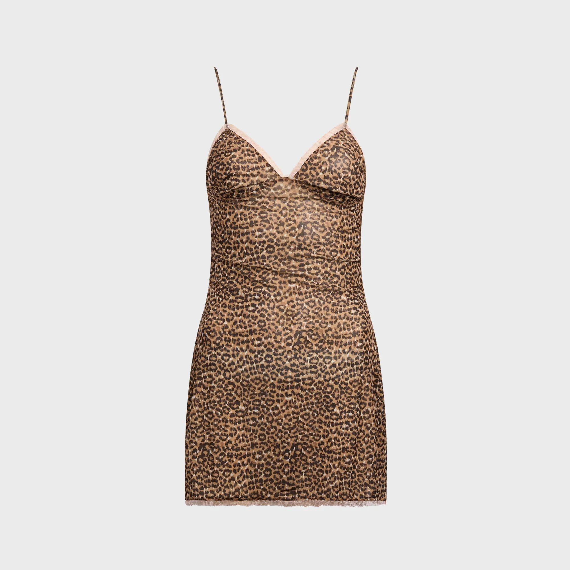 GUIZIO Tallulah Mesh Slip Dress - Mini Leopard