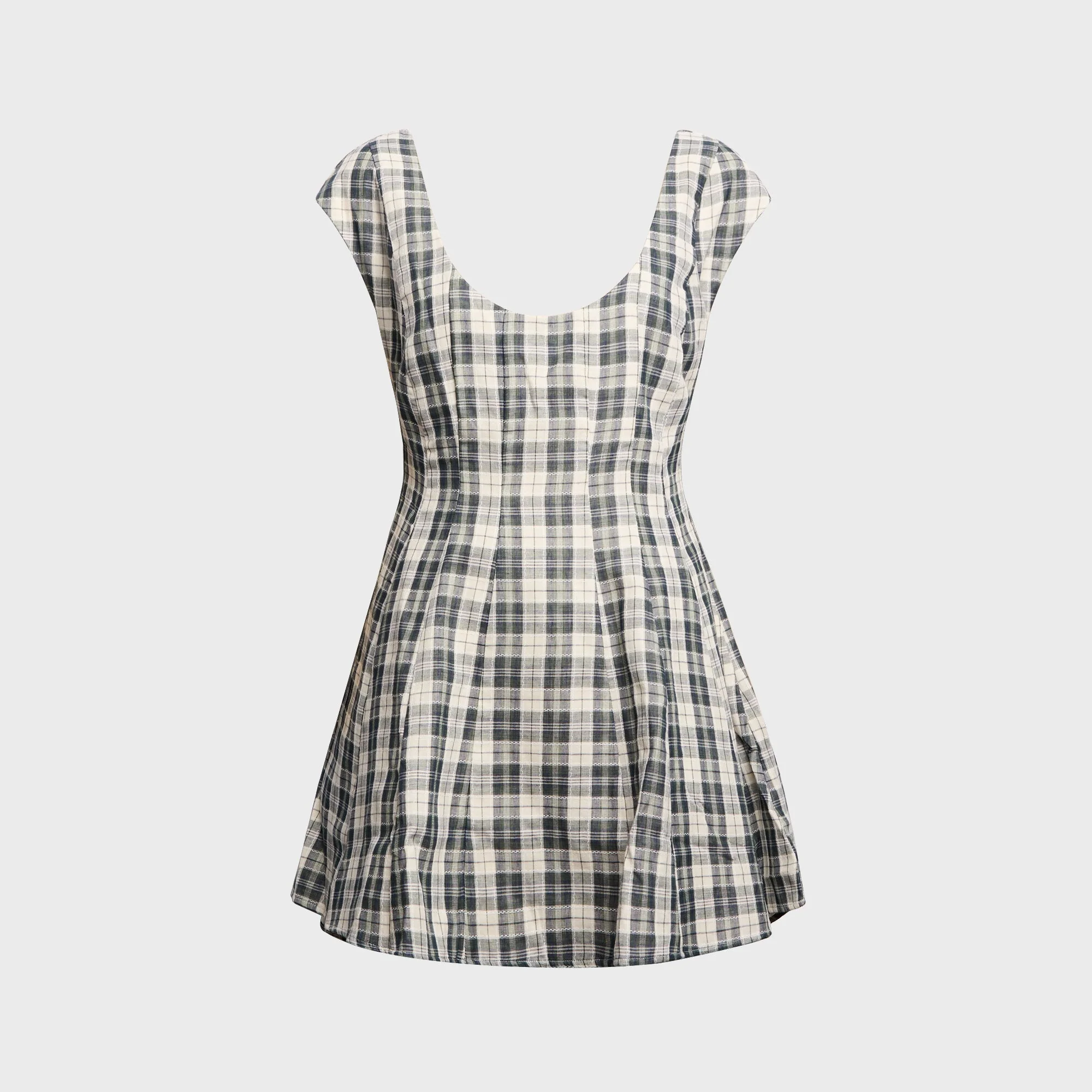 GUIZIO Leila Mini Dress - Green Plaid