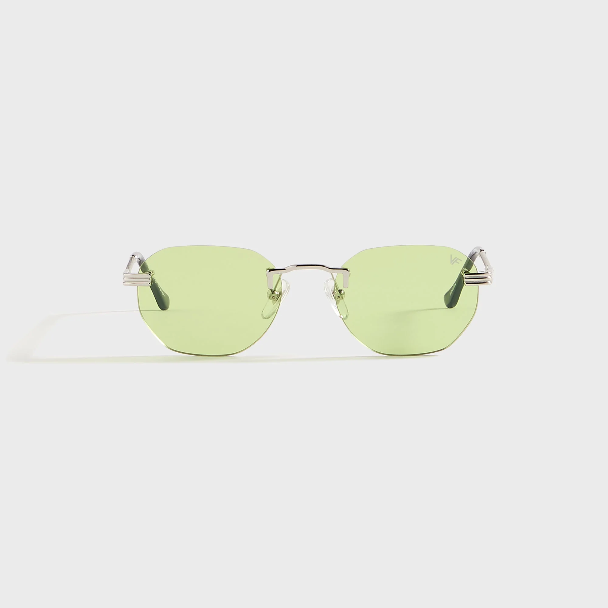Vintage Frames Detroit Player Rimless Drill Mount 24KT - White Gold / Lime Green
