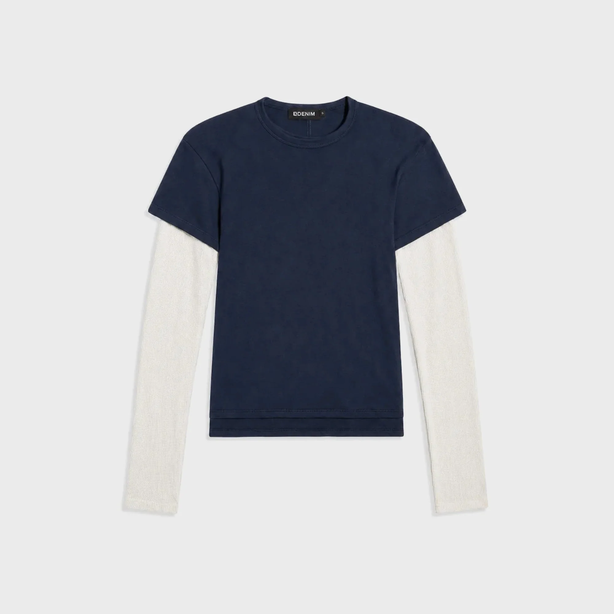 EB Denim Rory Layered Long Sleeve Tee - Black / White