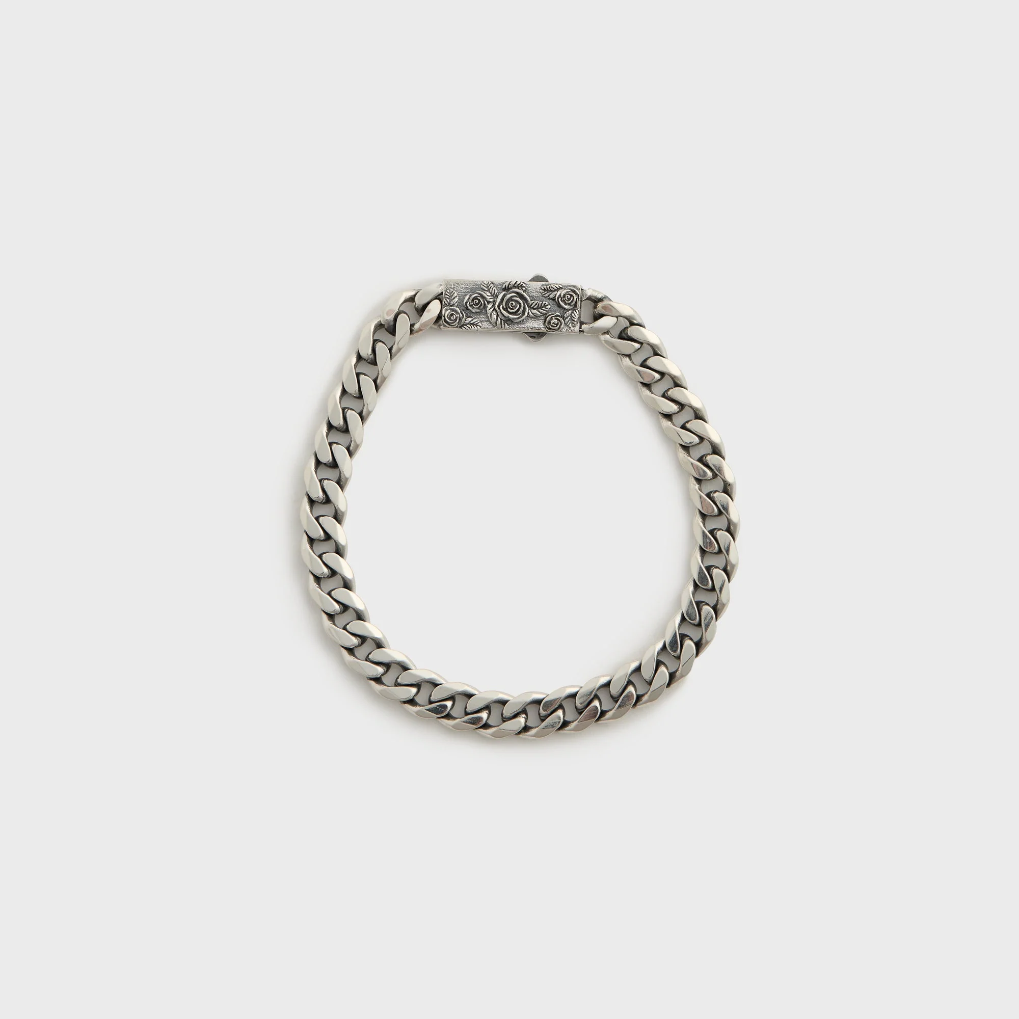 Emanuele Bicocchi Chain Bracelet With Roses Box Clasp - Silver