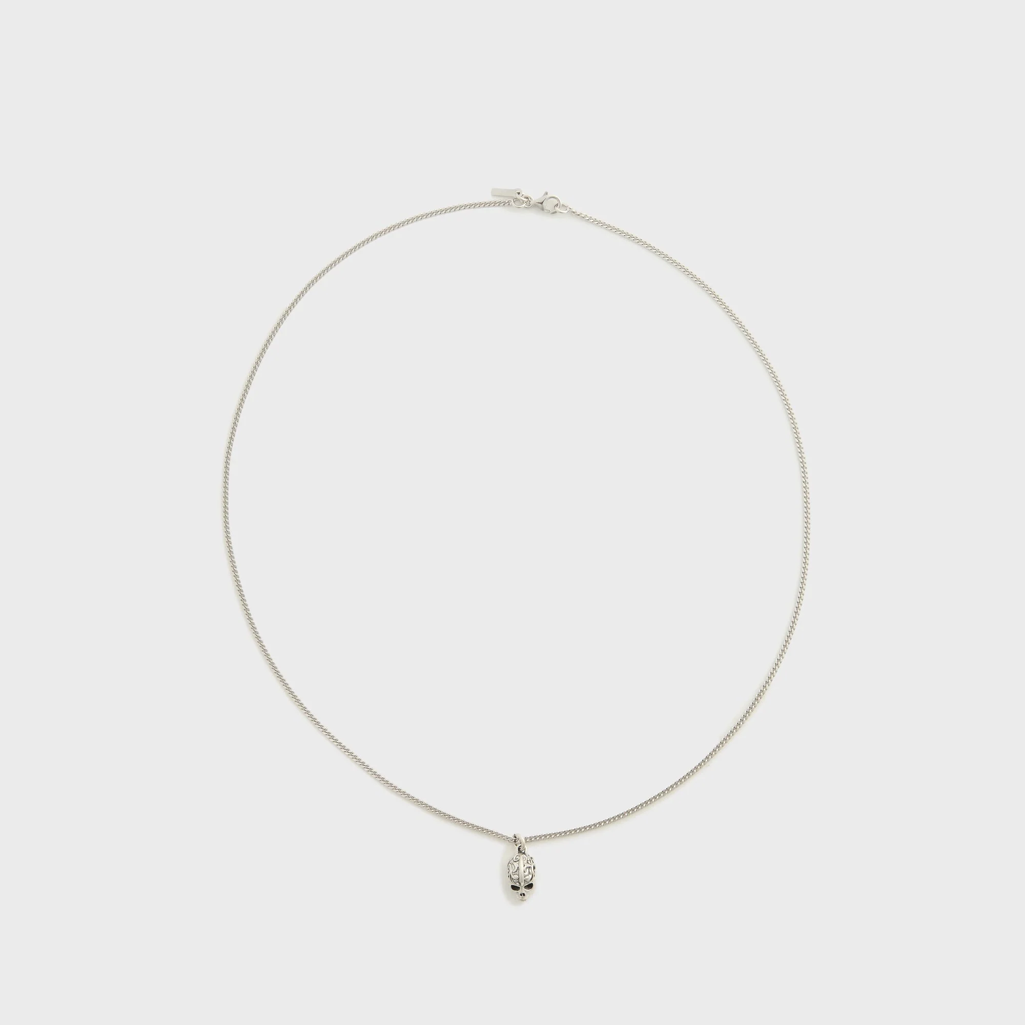 Emanuele Bicocchi Small Flourish Skull Necklace - Silver
