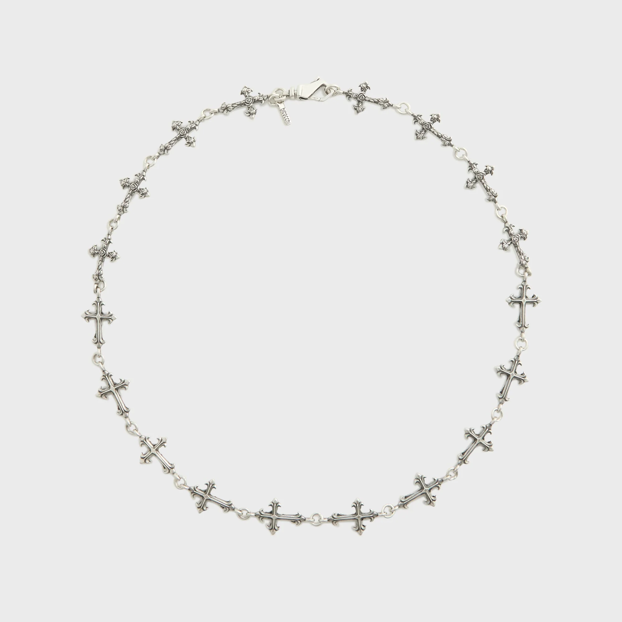 Emanuele Bicocchi Rose Cross Multi Necklace - Silver