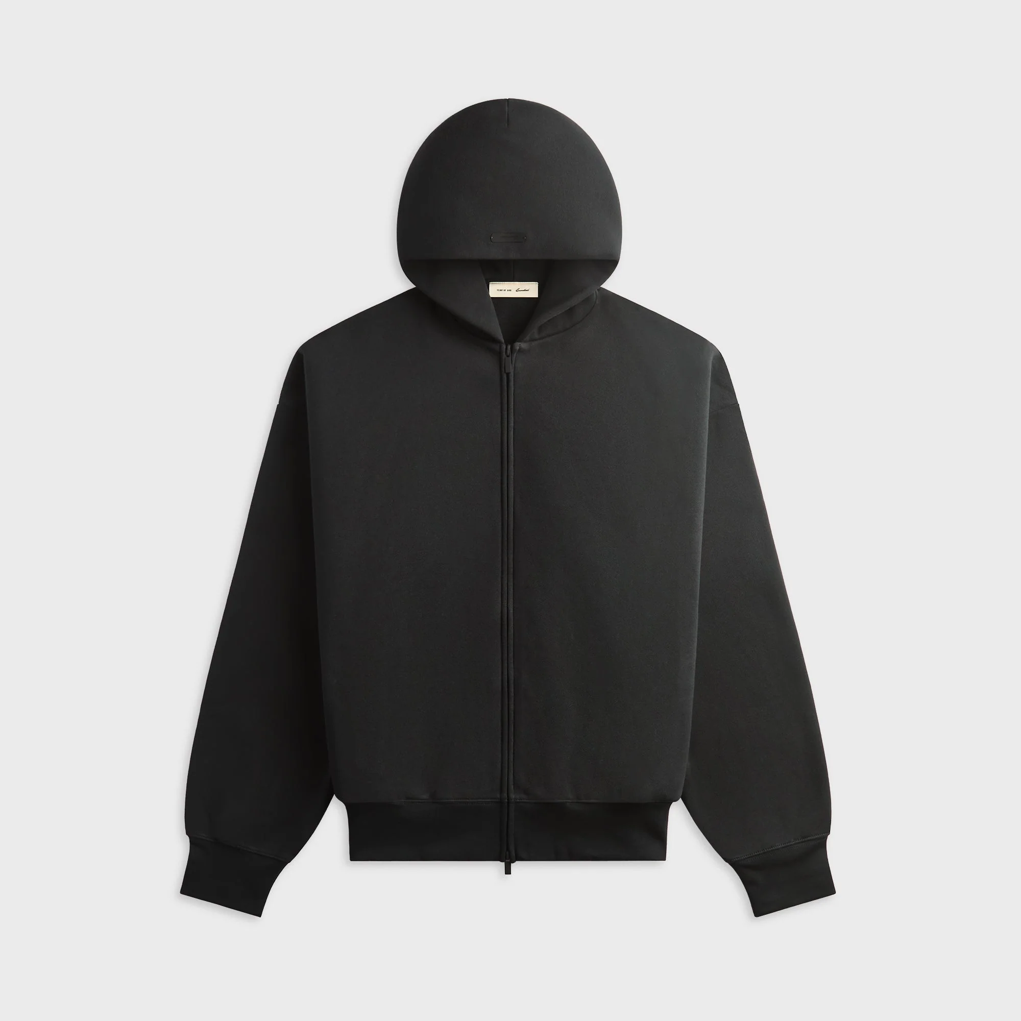 Essentials Classic Zip-Up Hoodie - Vintage Black / White