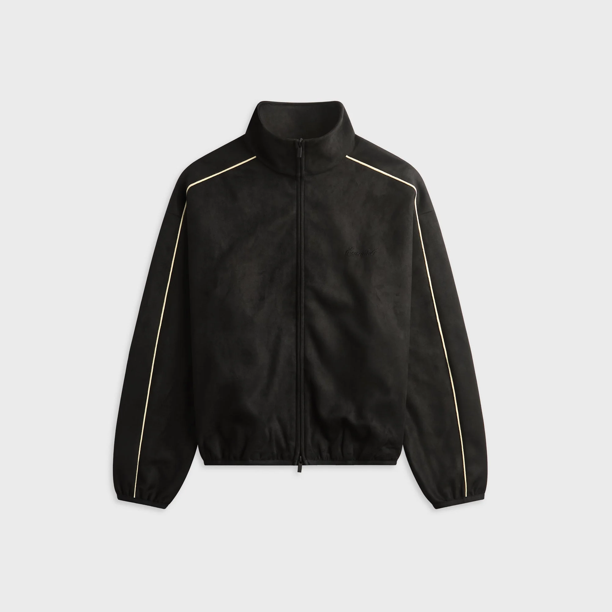 Essentials Suede Fleece Signature Modern Track Jacket - Vintage Black