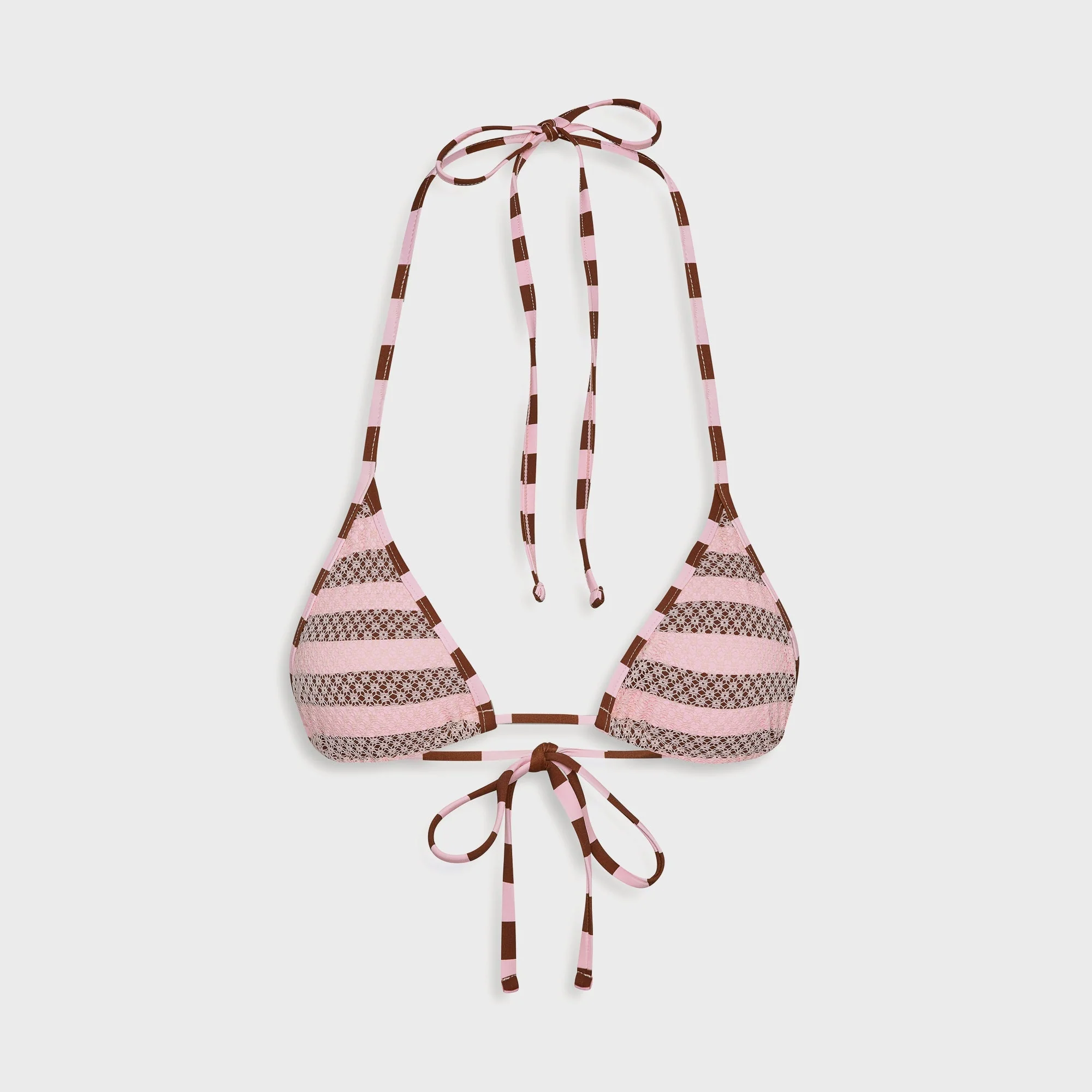 Frankies Bikinis Nick Mesh Top - Strawberry Chocolate