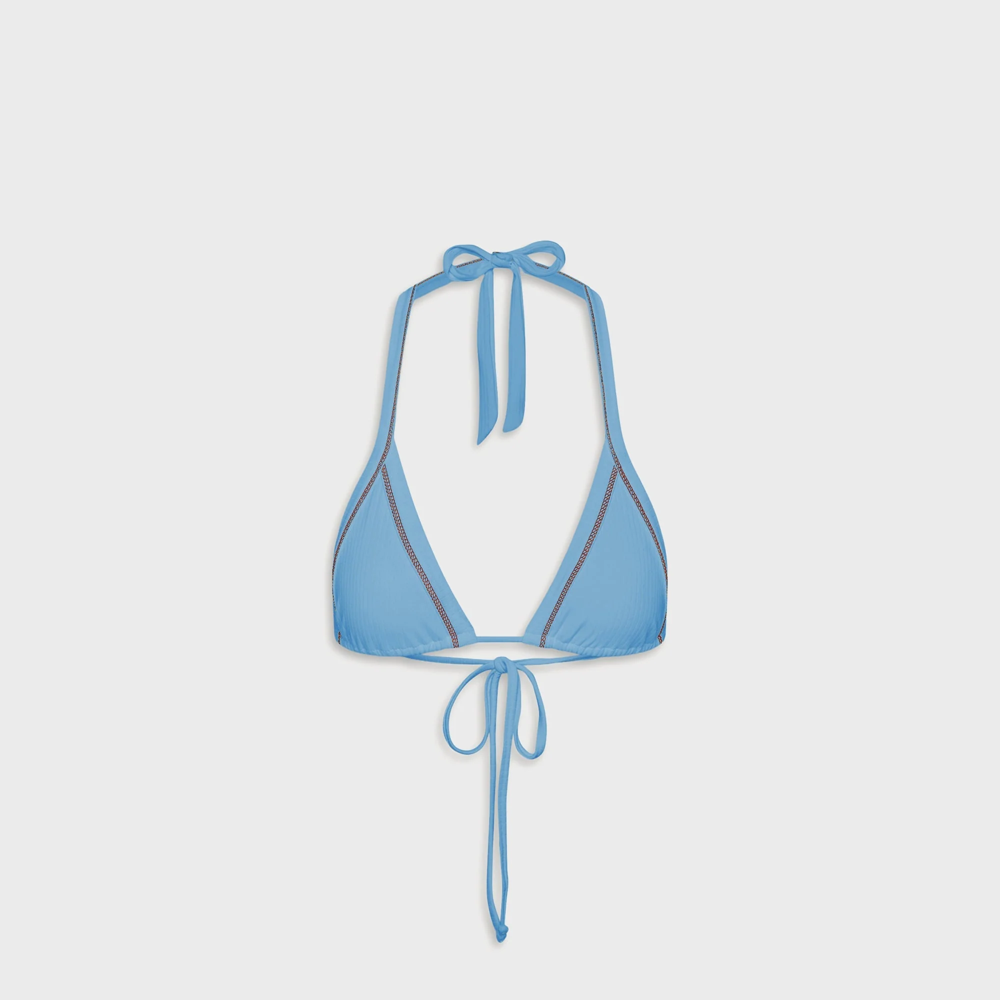 Frankies Bikinis Taite Ribbed Top - Capri Sky